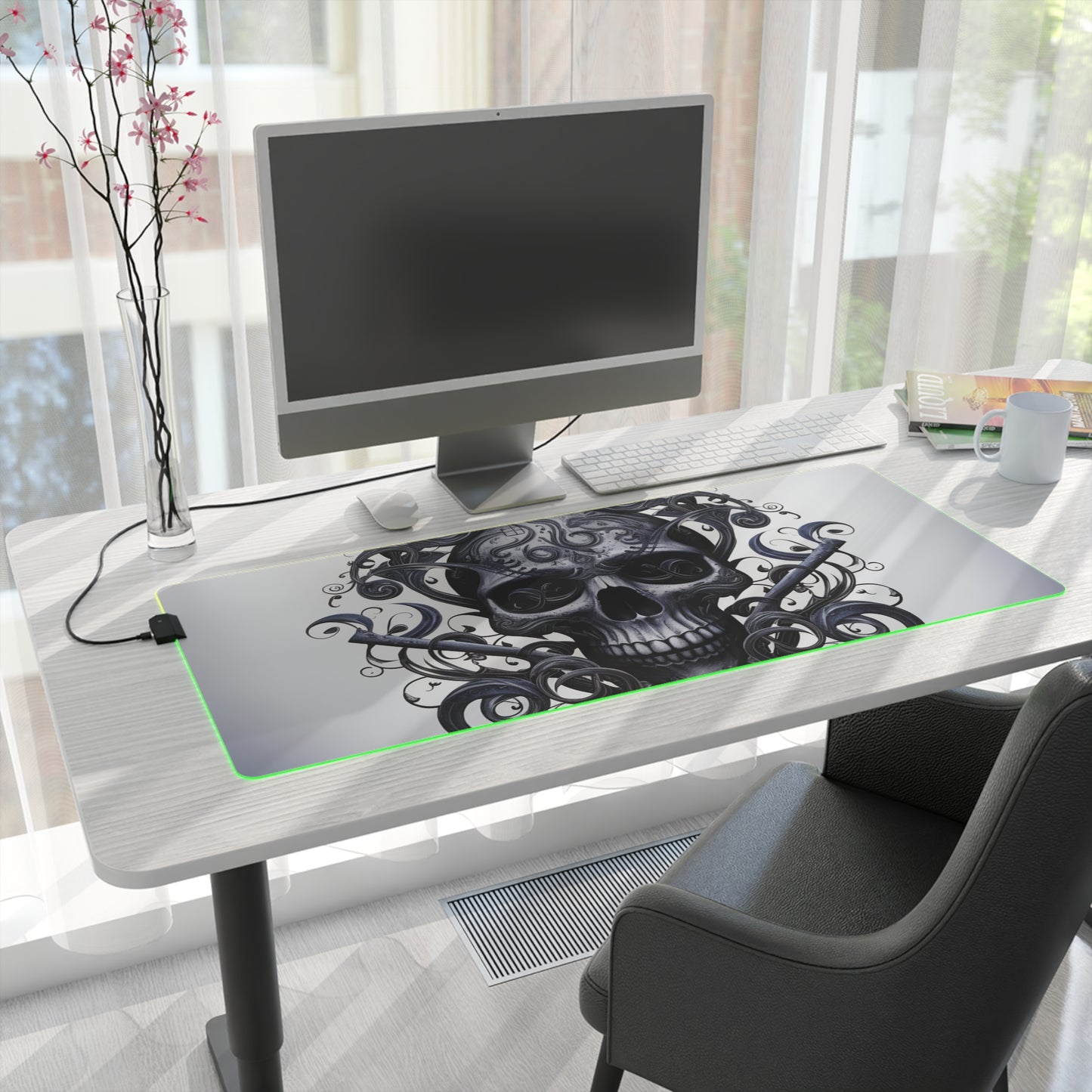 LED Gaming Mouse Pad Skull Treble Clef 1