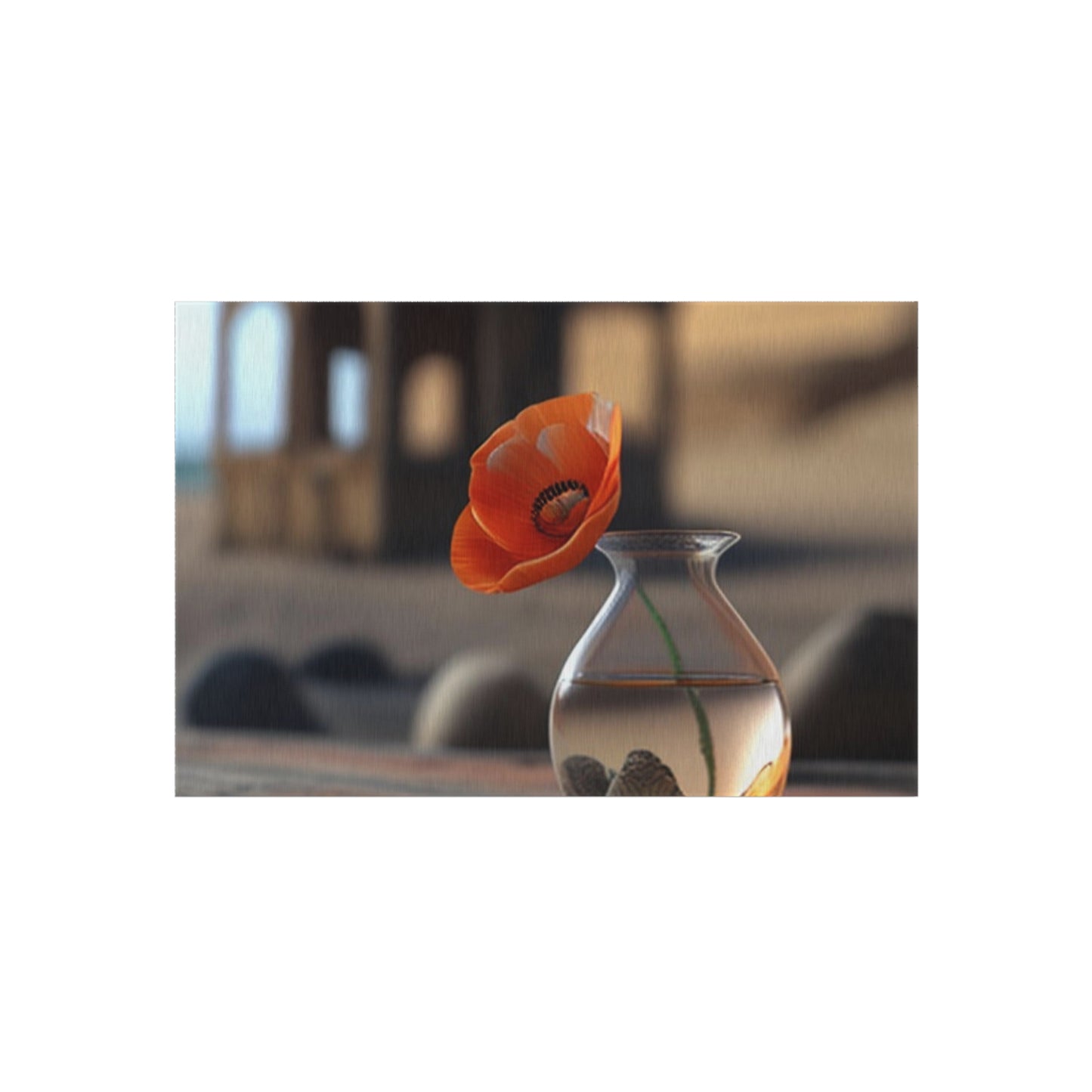 Outdoor Rug  Poppy in a Glass Vase 1