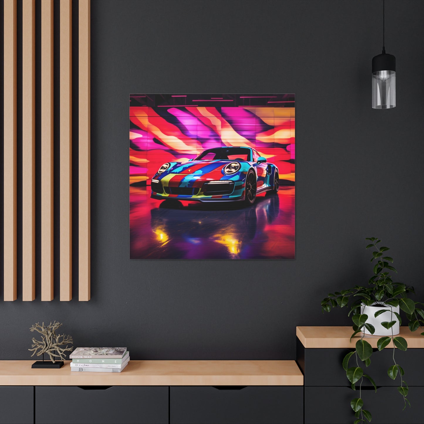 Canvas Gallery Wraps Macro American Flag Porsche 1