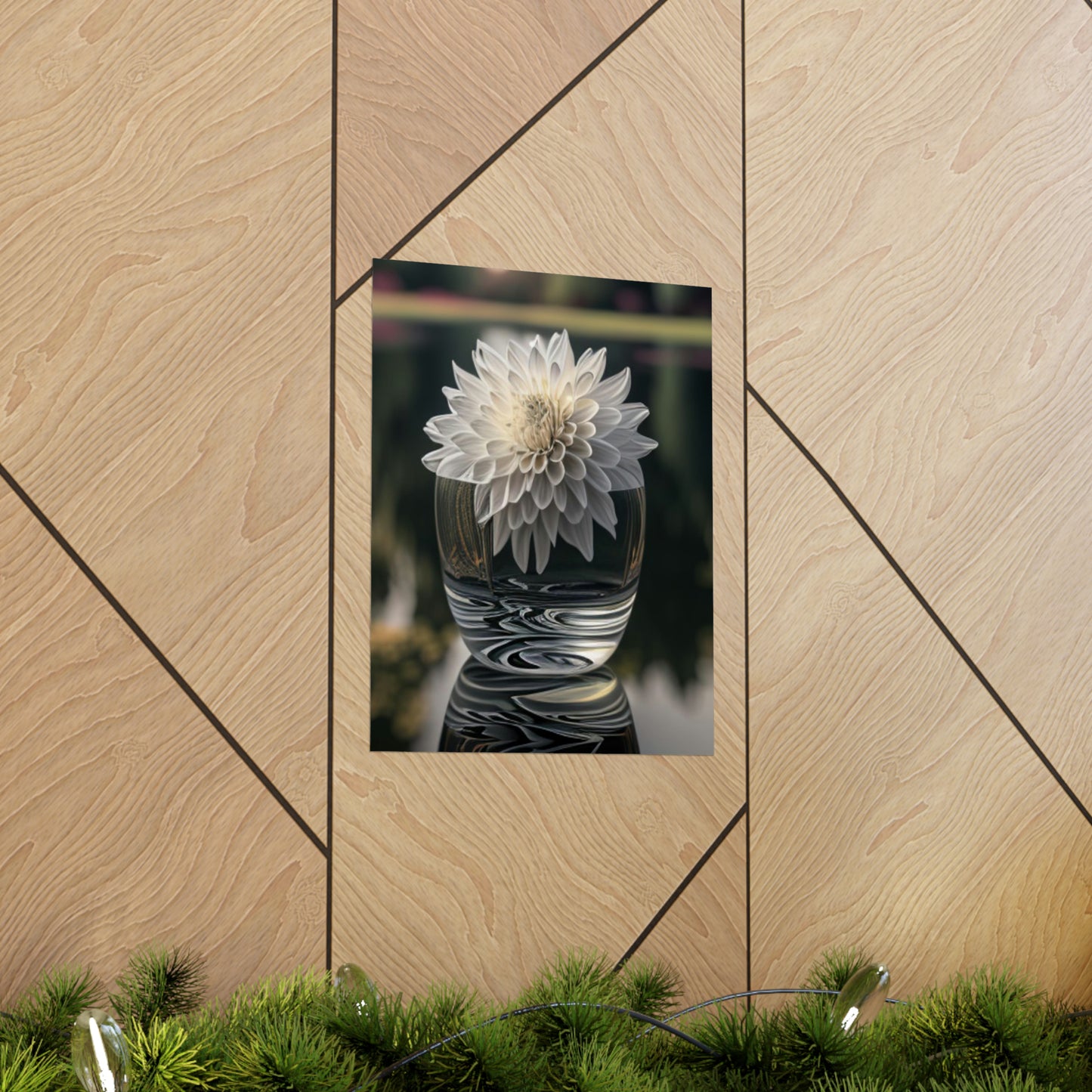 Premium Matte Vertical Posters White Dahlia 2