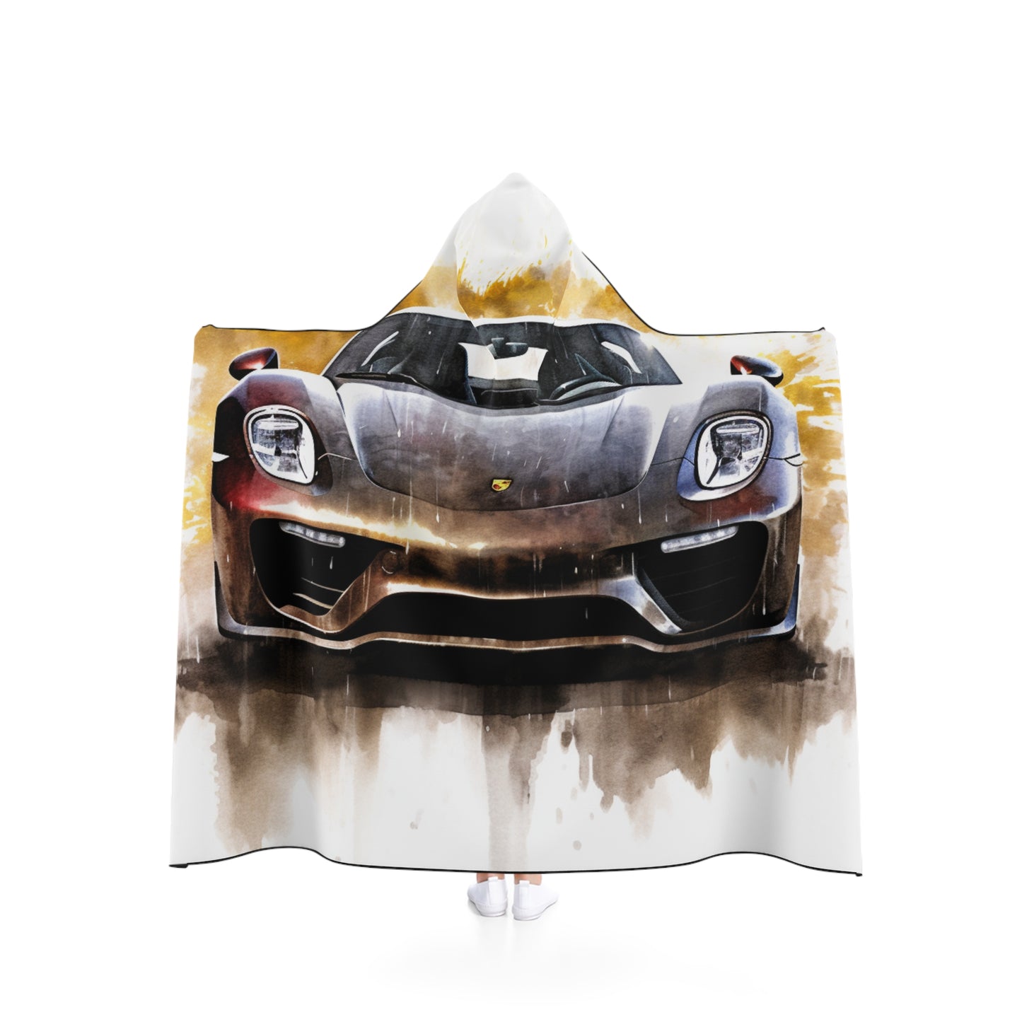 Hooded Blanket 918 Spyder white background driving fast with water splashing 1