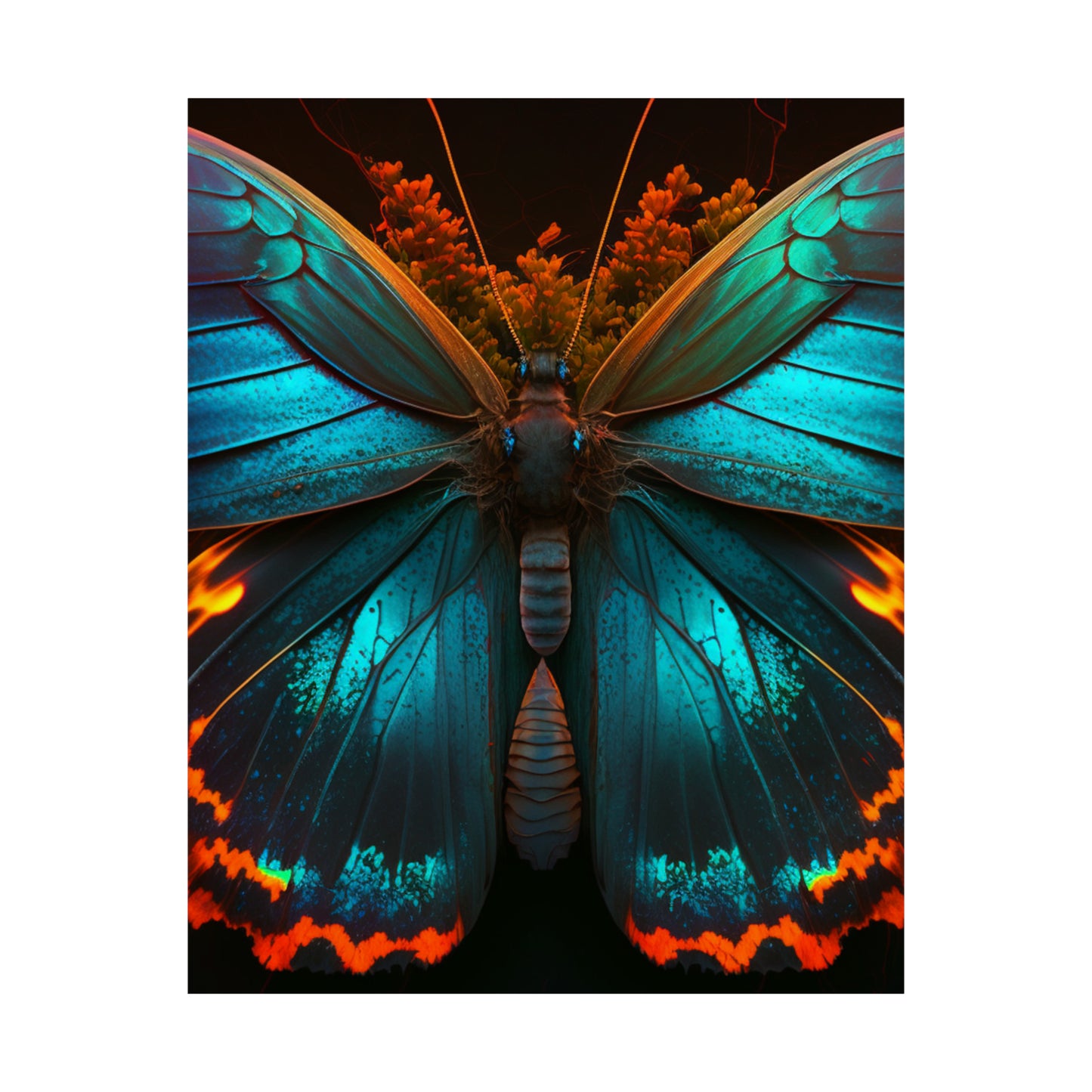 Premium Matte Vertical Posters Neon Butterfly Flair 3