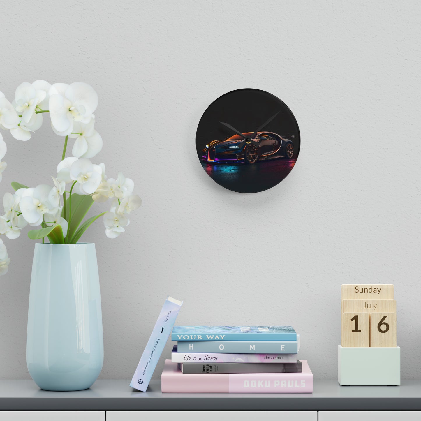 Acrylic Wall Clock Bugatti Chiron Super 4