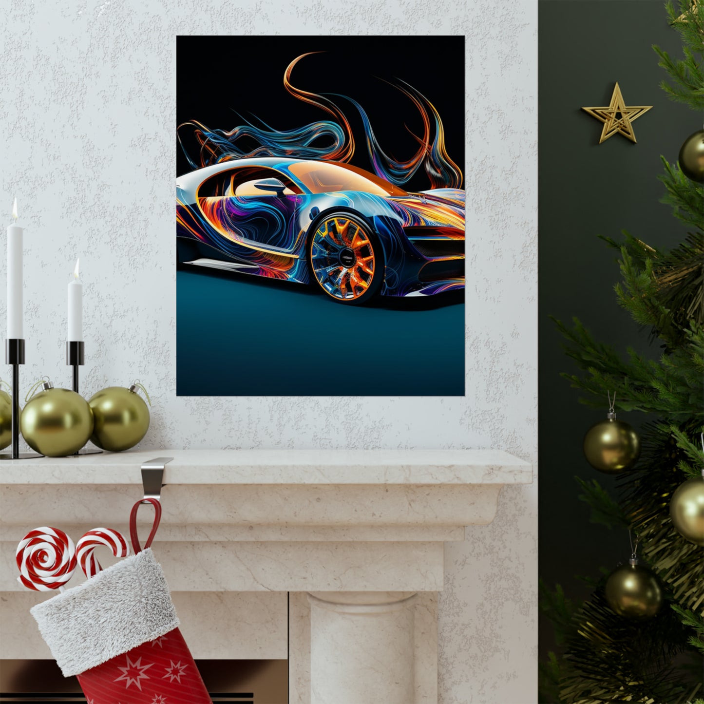 Premium Matte Vertical Posters Bugatti Abstract Flair 2