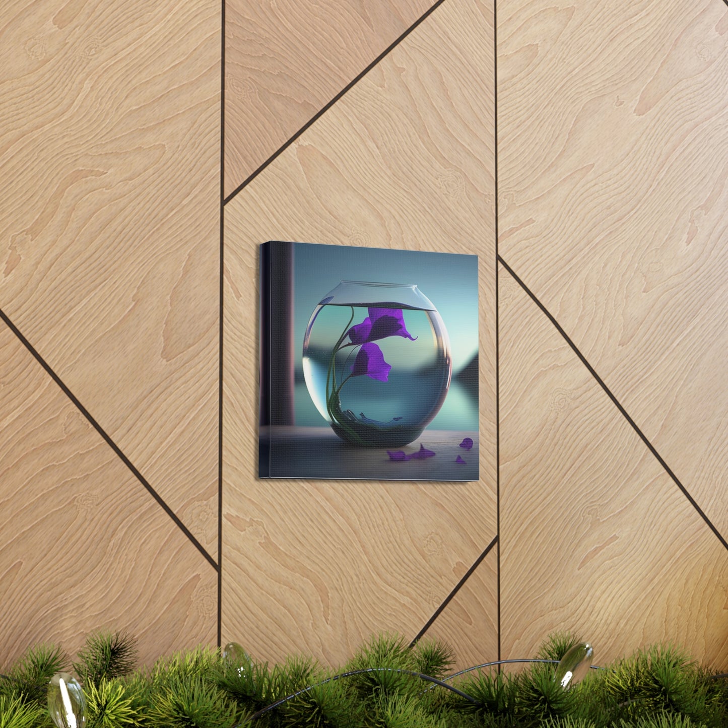 Canvas Gallery Wraps Purple Sweet pea in a vase 2