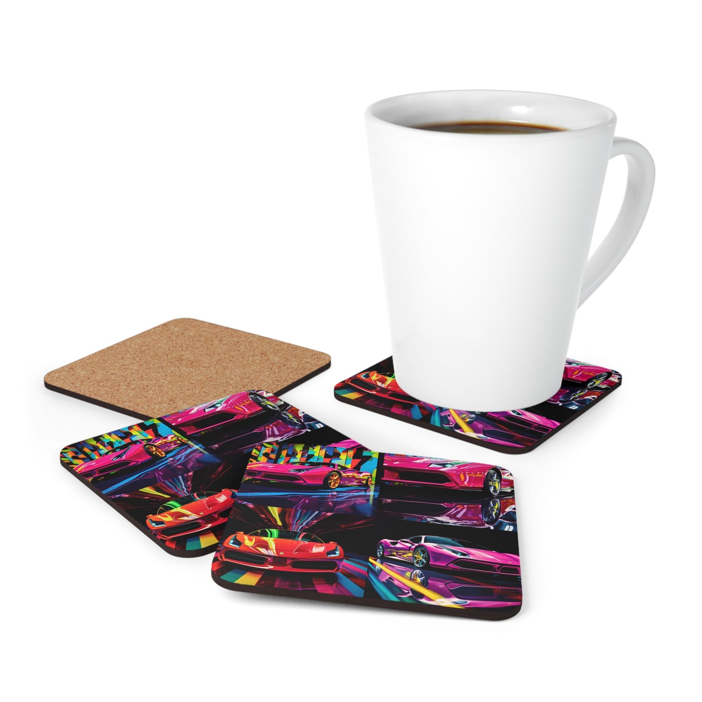 Corkwood Coaster Set Ferrari Flair Macro 5