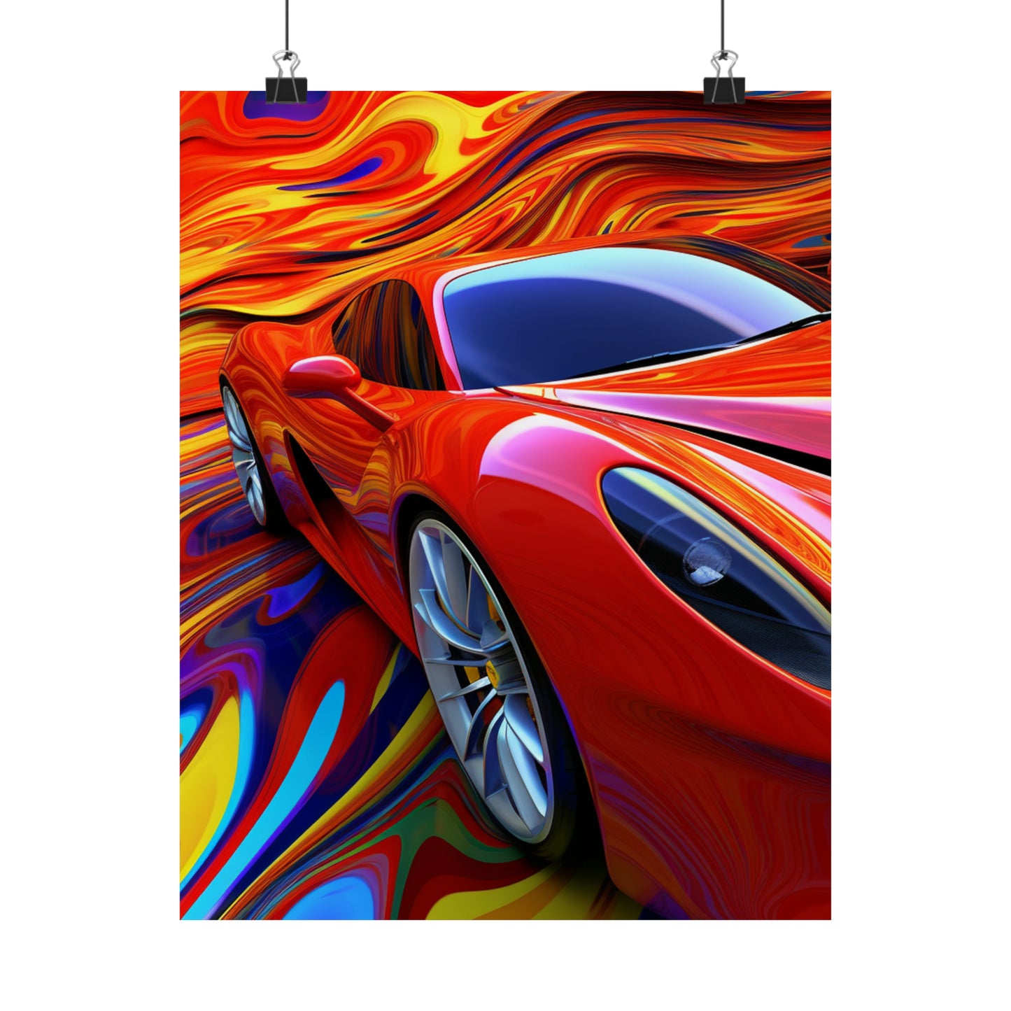 Premium Matte Vertical Posters Ferrari Water Fusion 4