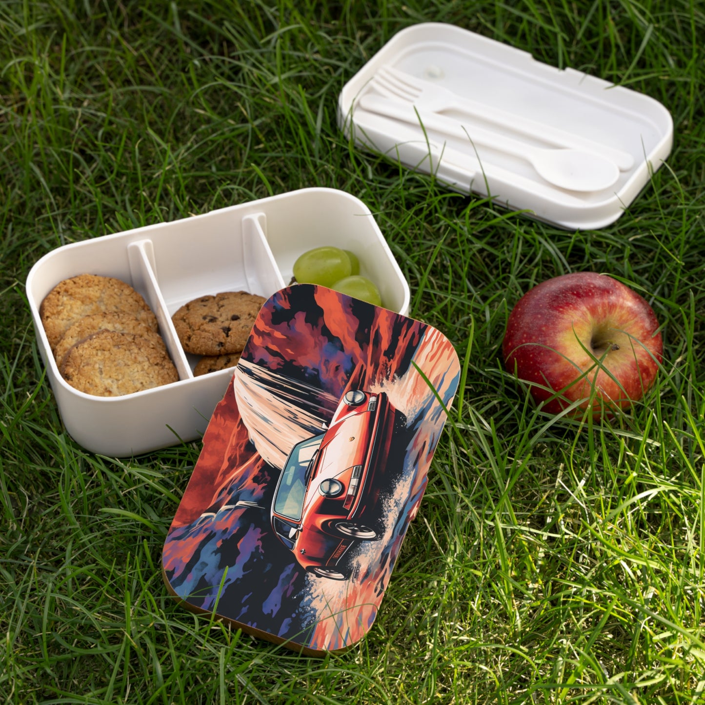 Bento Lunch Box American Flag Porsche Abstract 4
