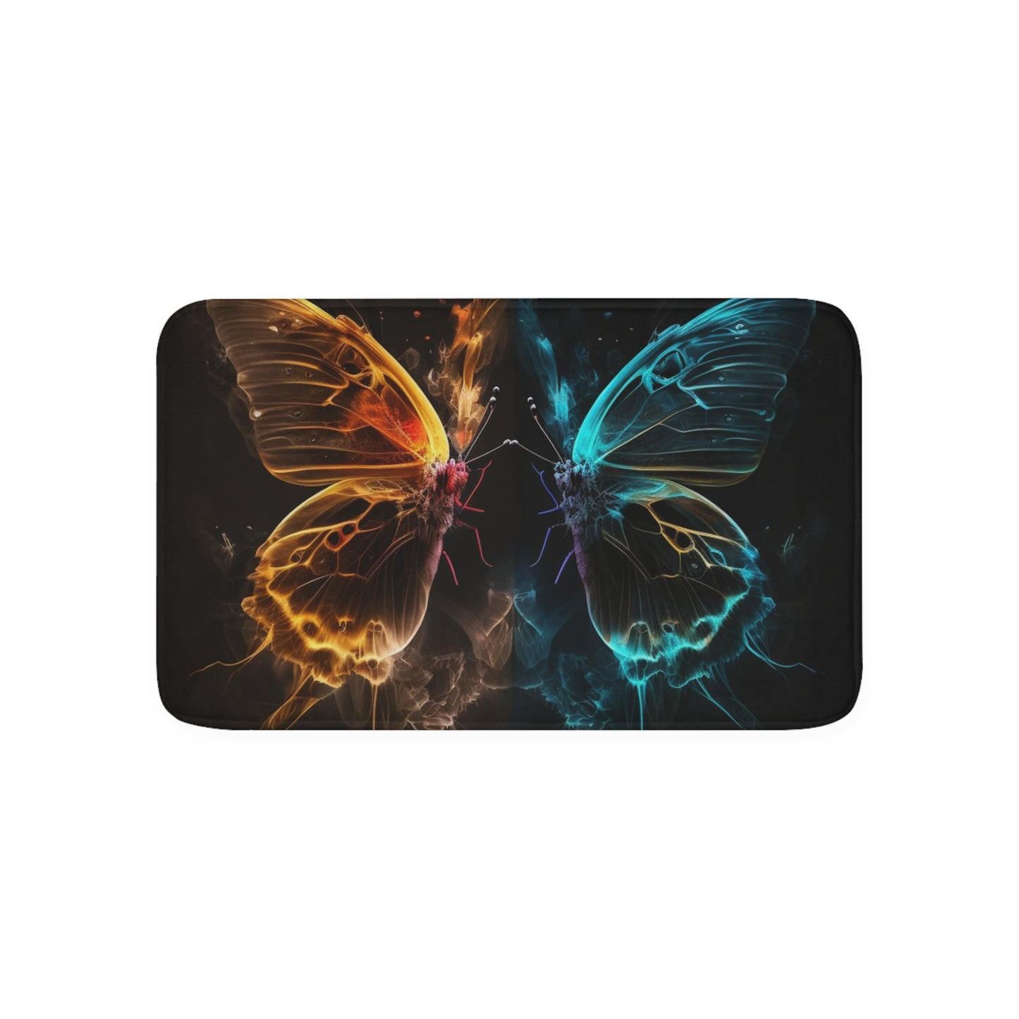 Memory Foam Bath Mat Kiss Neon Butterfly 7