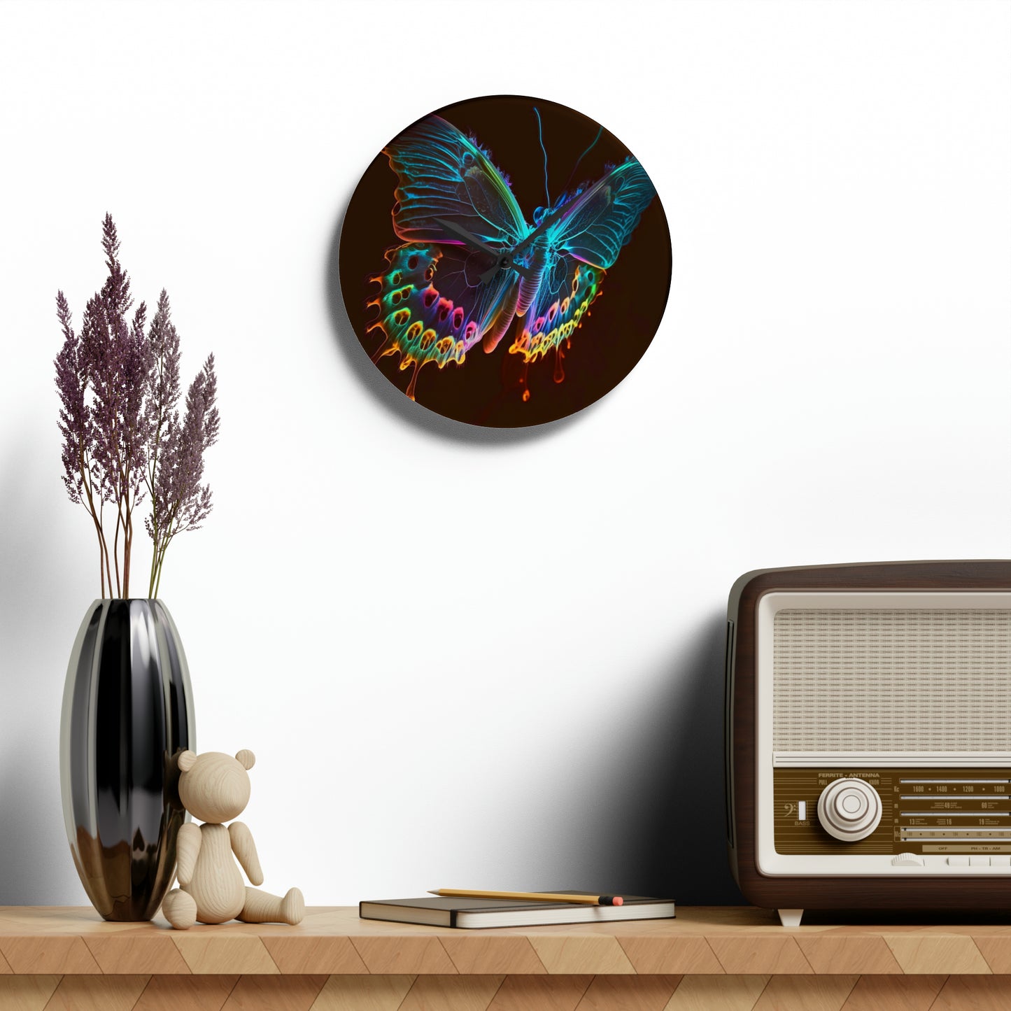 Acrylic Wall Clock Thermal Butterfly 2