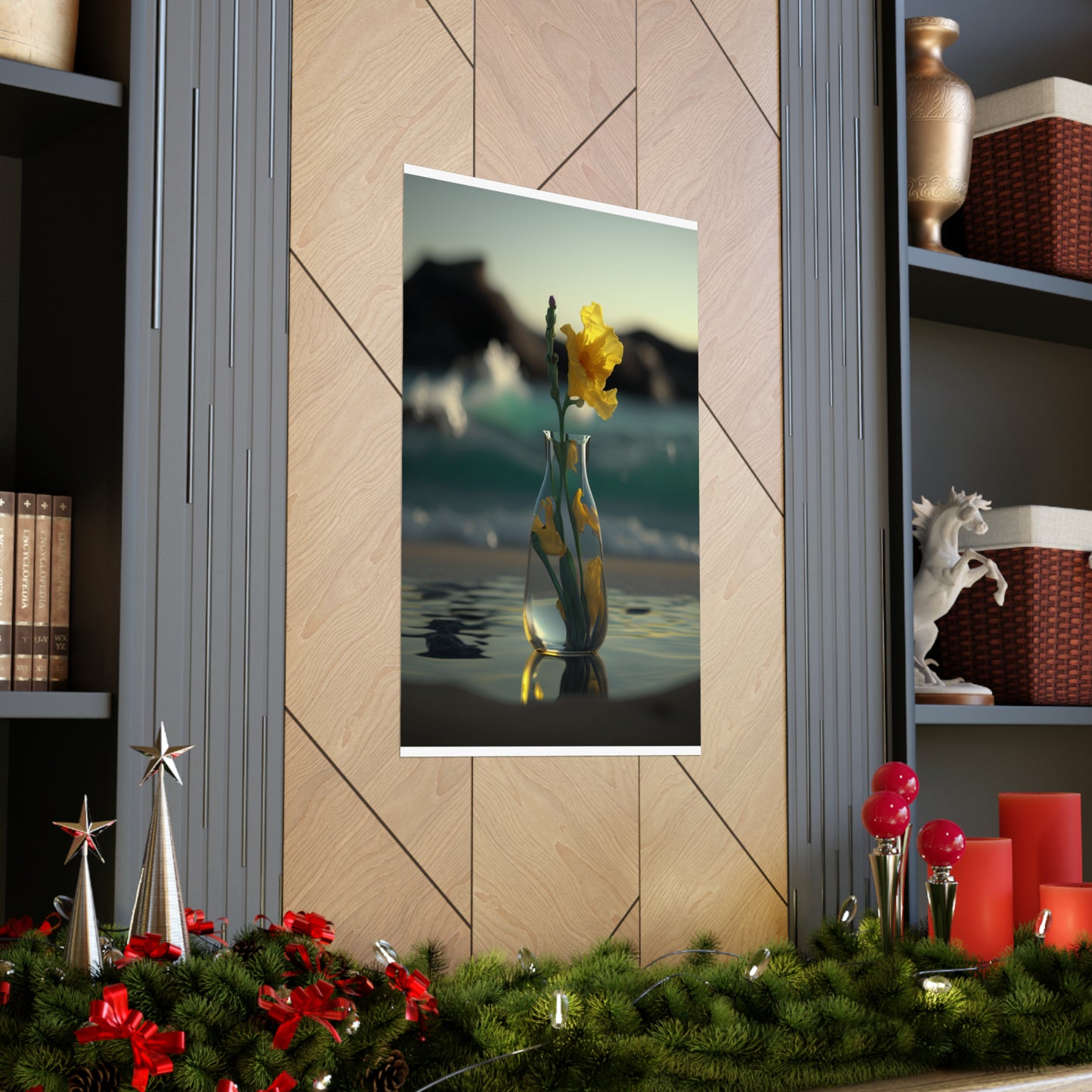 Premium Matte Vertical Posters Yellow Gladiolus glass 2