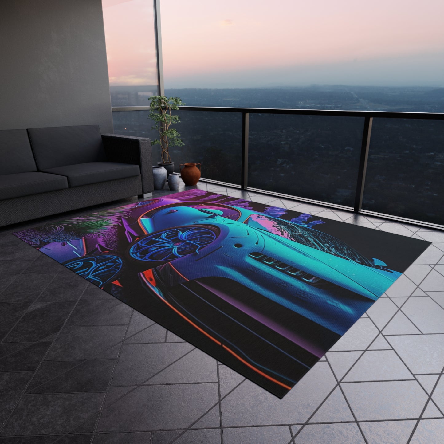 Outdoor Rug  Bugatti Neon Chiron 2