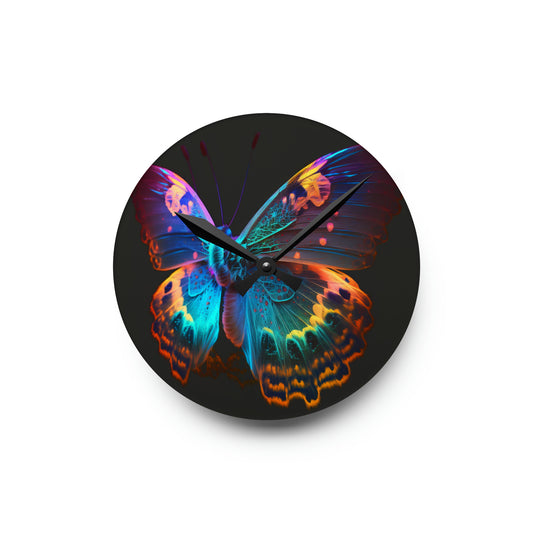 Acrylic Wall Clock Raw Hyper Color Butterfly 4