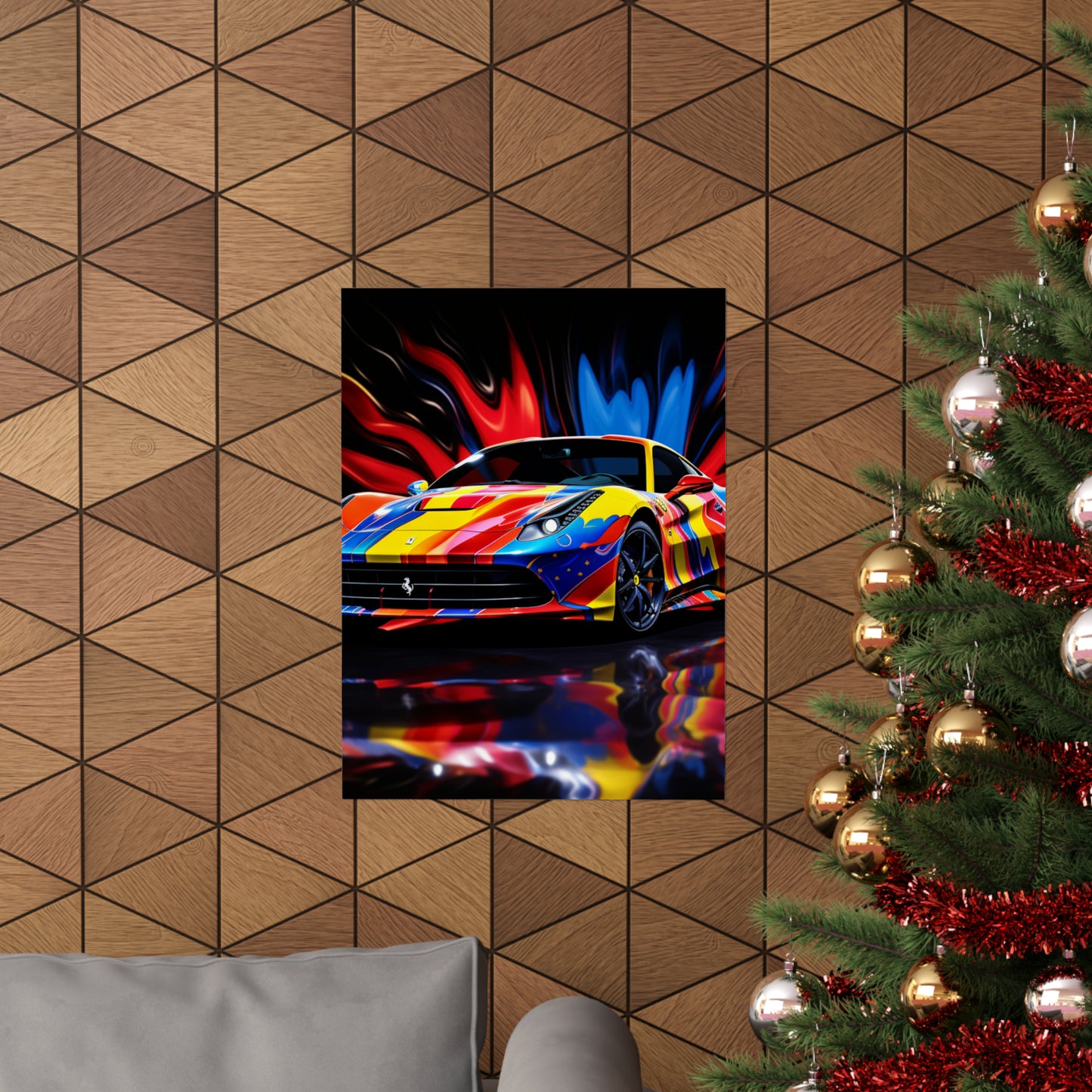 Premium Matte Vertical Posters Hyper Colorfull Ferrari 1