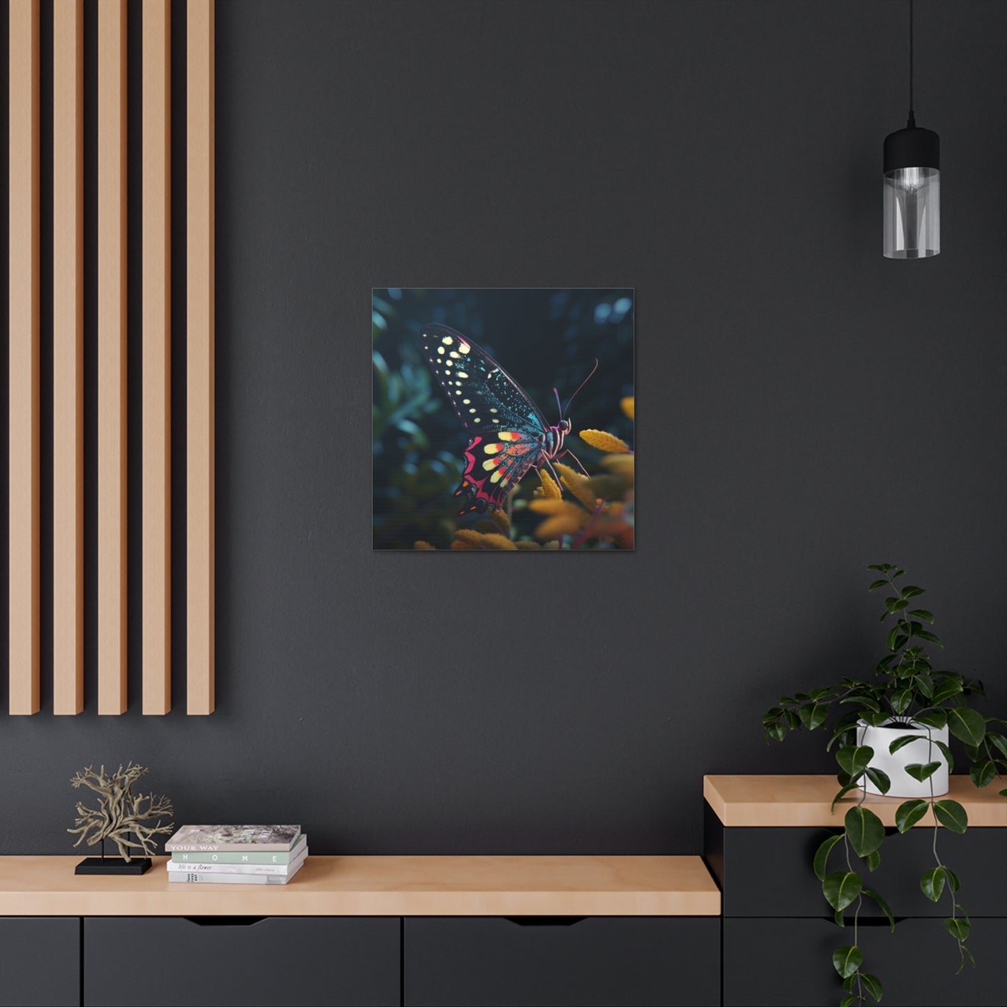 Canvas Gallery Wraps Hyper Colorful Butterfly Macro 2