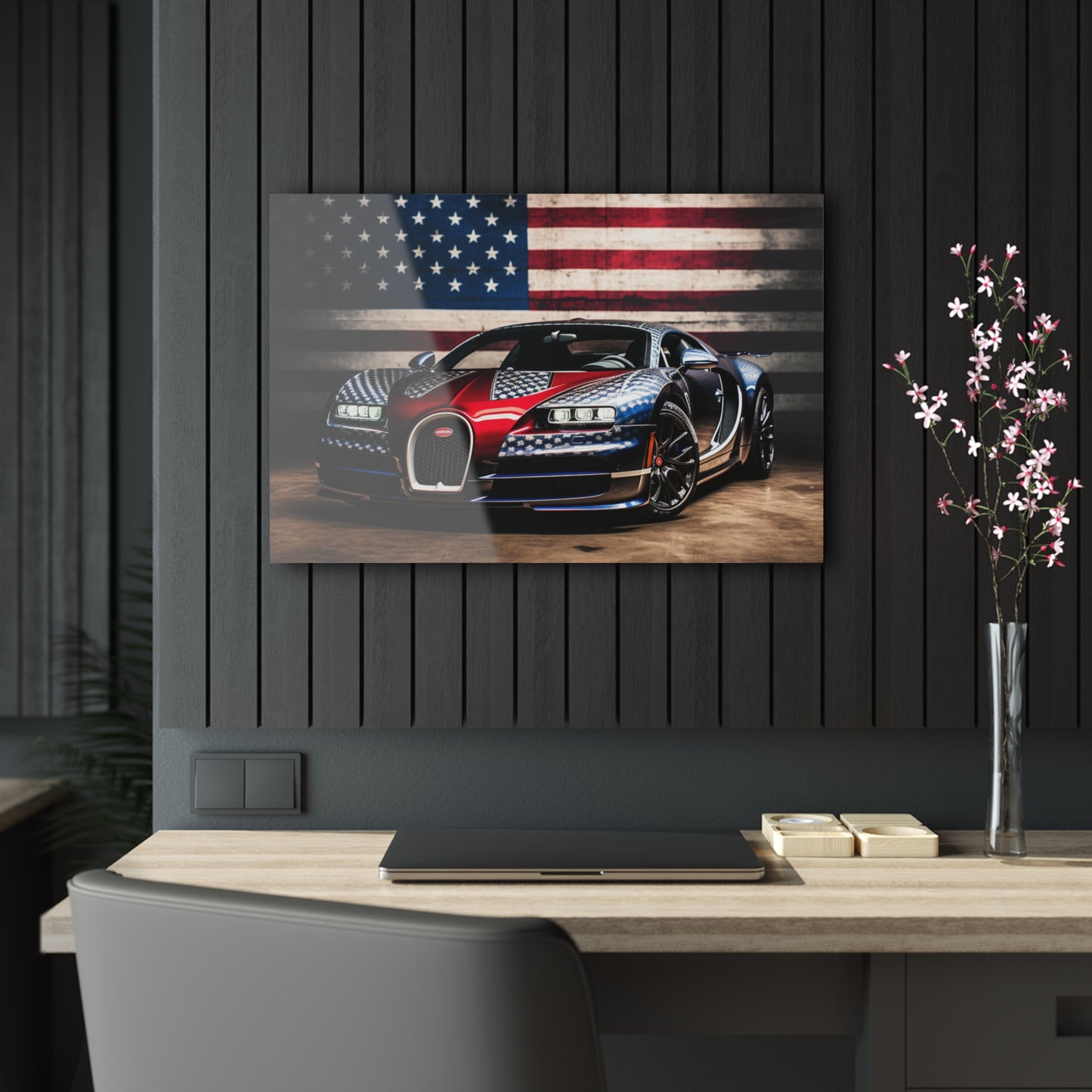 Acrylic Prints Bugatti American Flag 1