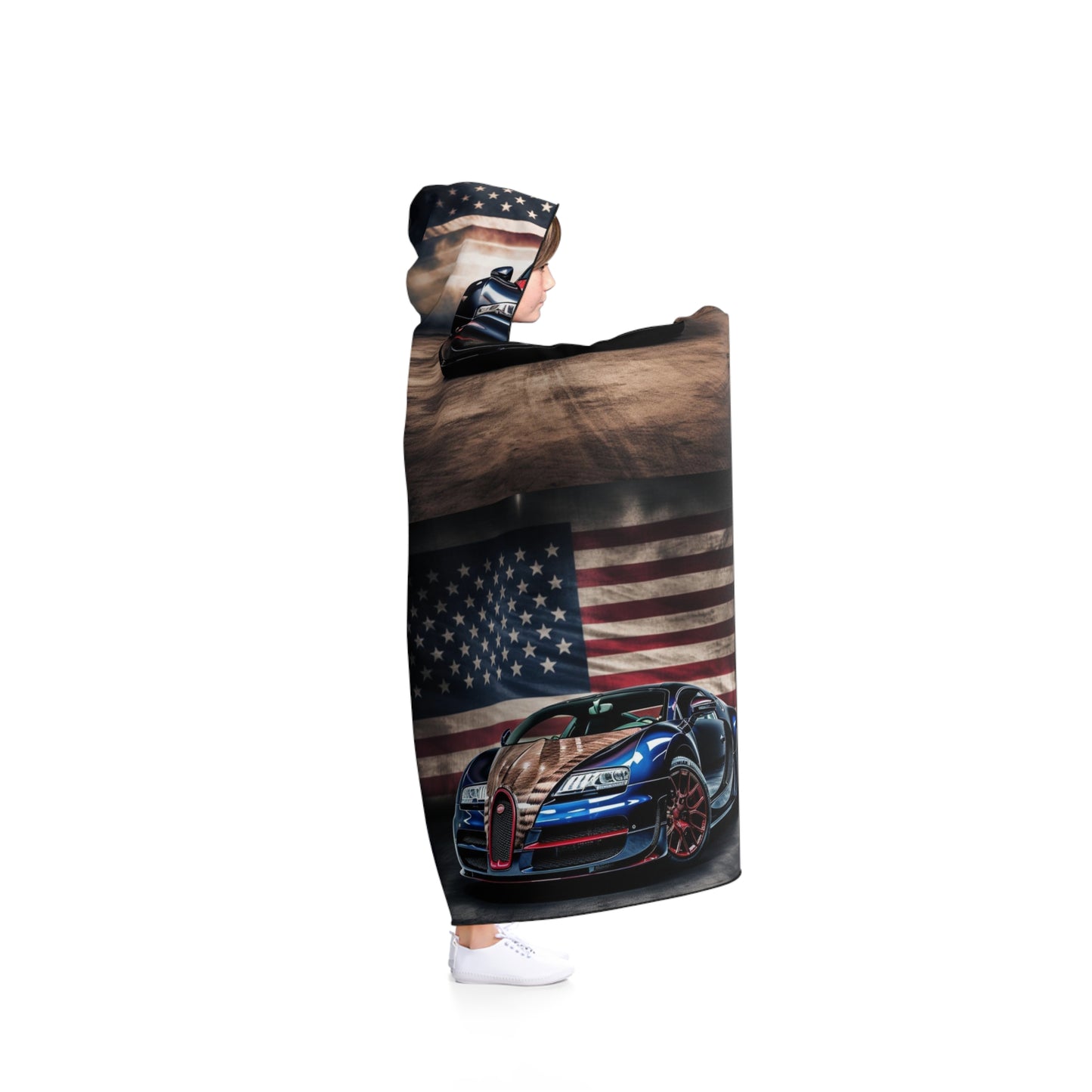 Hooded Blanket Bugatti American Flag 5