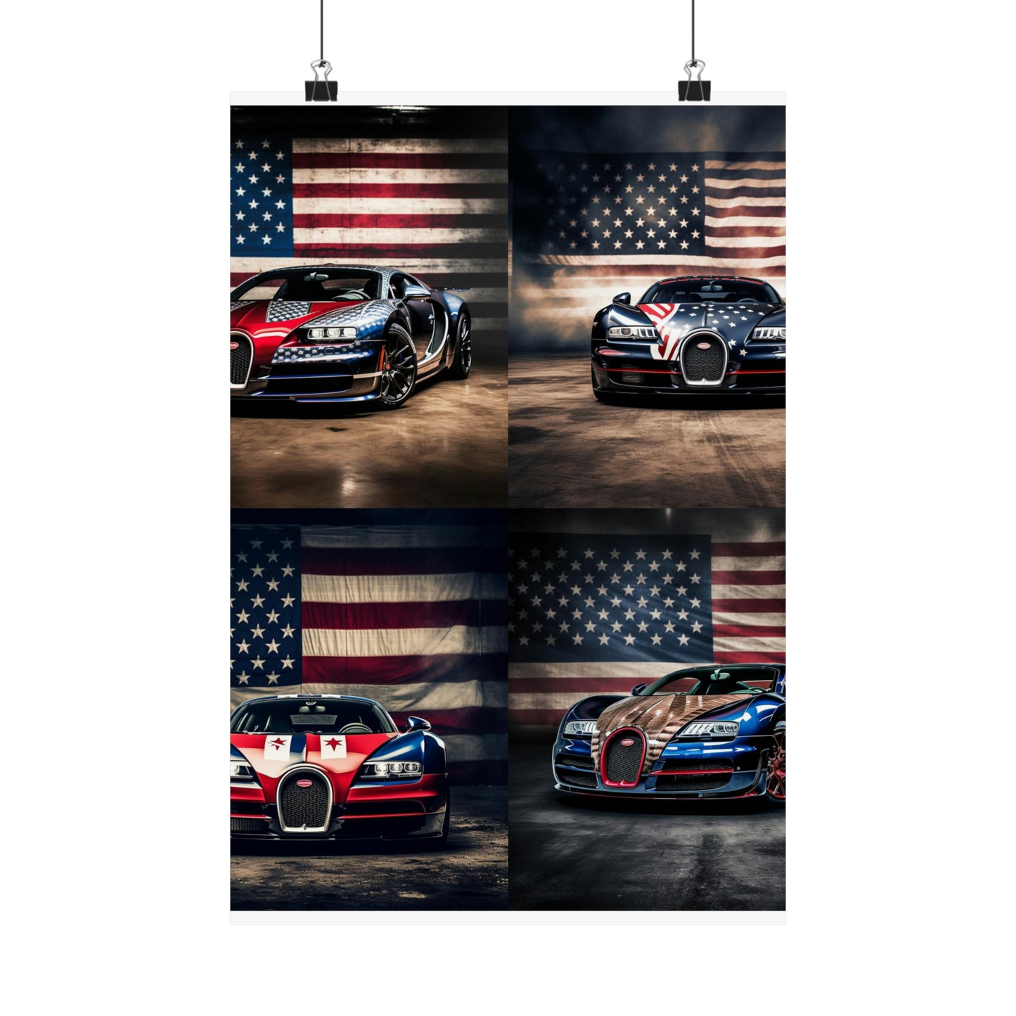 Premium Matte Vertical Posters Bugatti American Flag 5