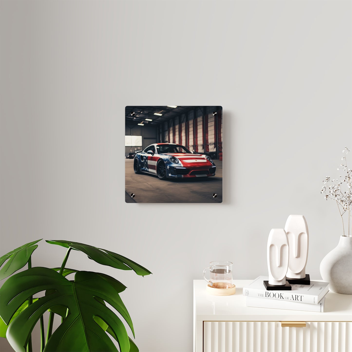 Acrylic Wall Art Panels American Flag Porsche 2