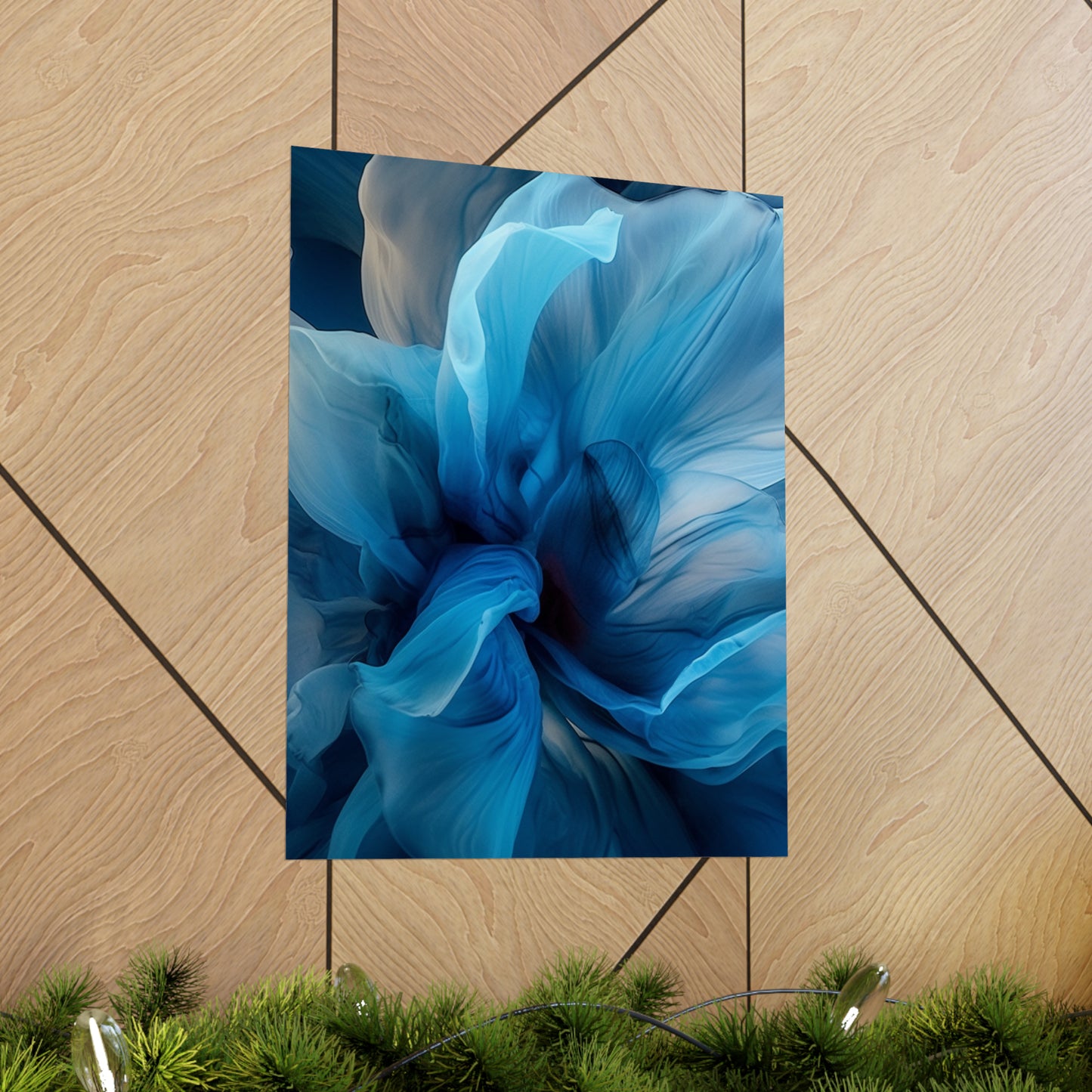 Premium Matte Vertical Posters Blue Tluip Abstract 2