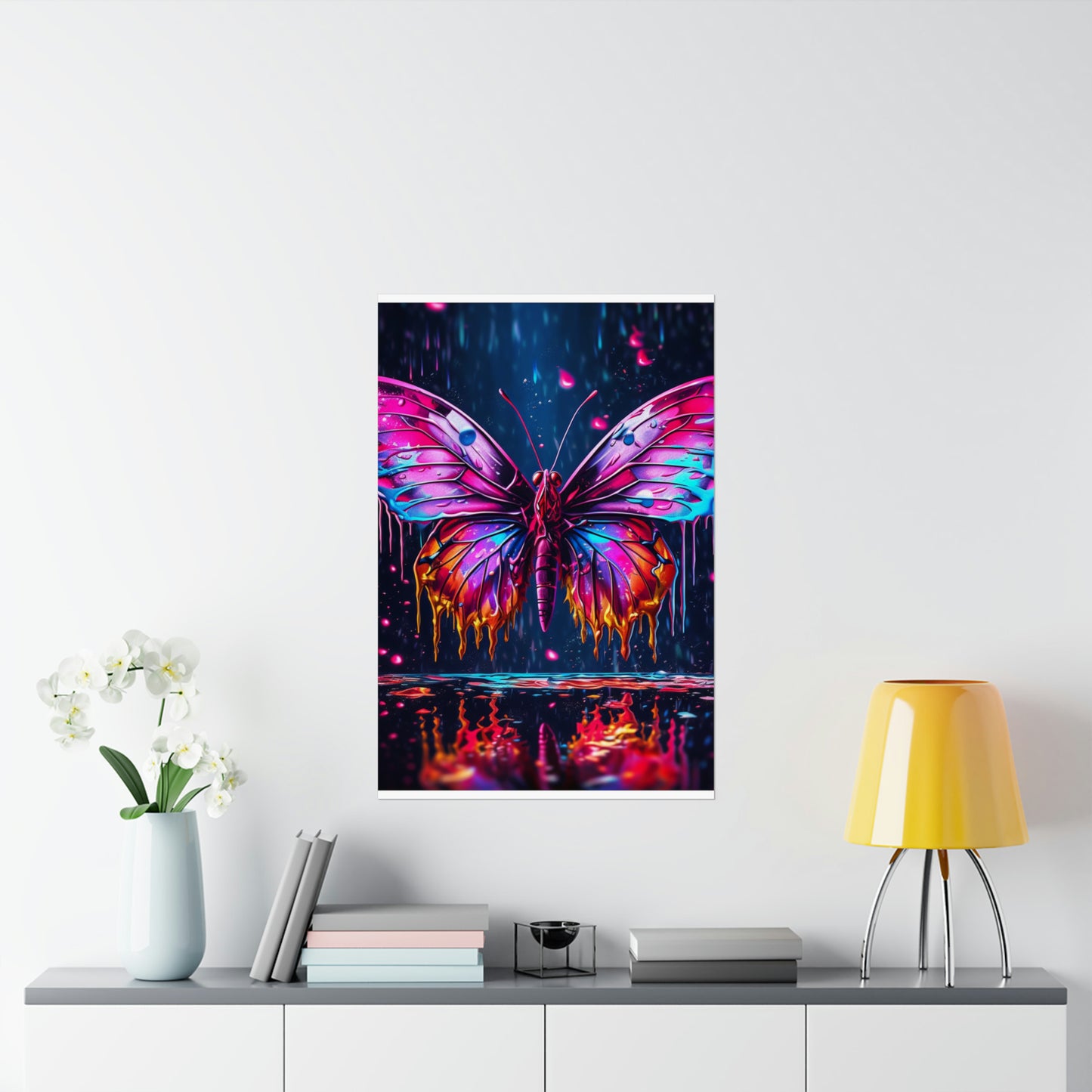 Premium Matte Vertical Posters Pink Butterfly Flair 2