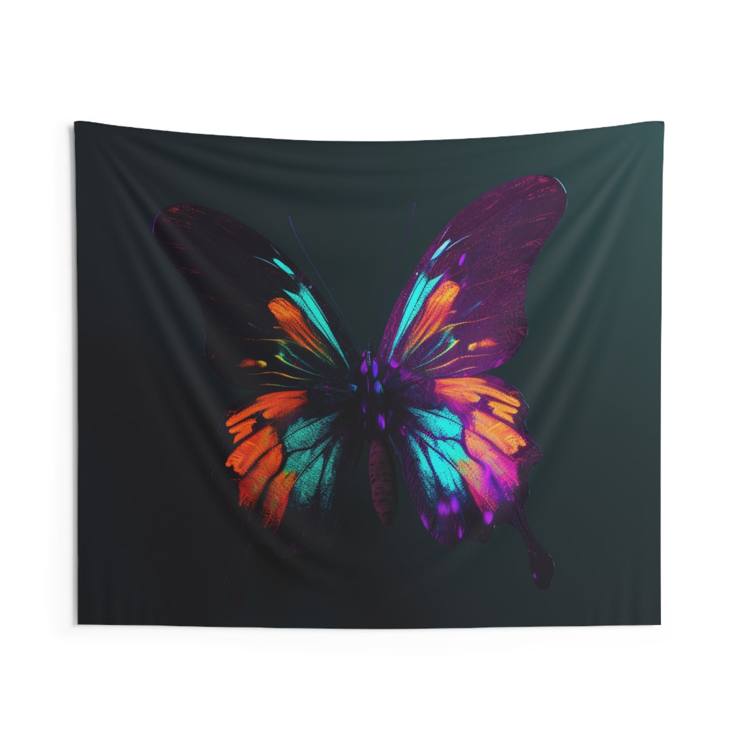 Indoor Wall Tapestries Hyper Colorful Butterfly Purple 4