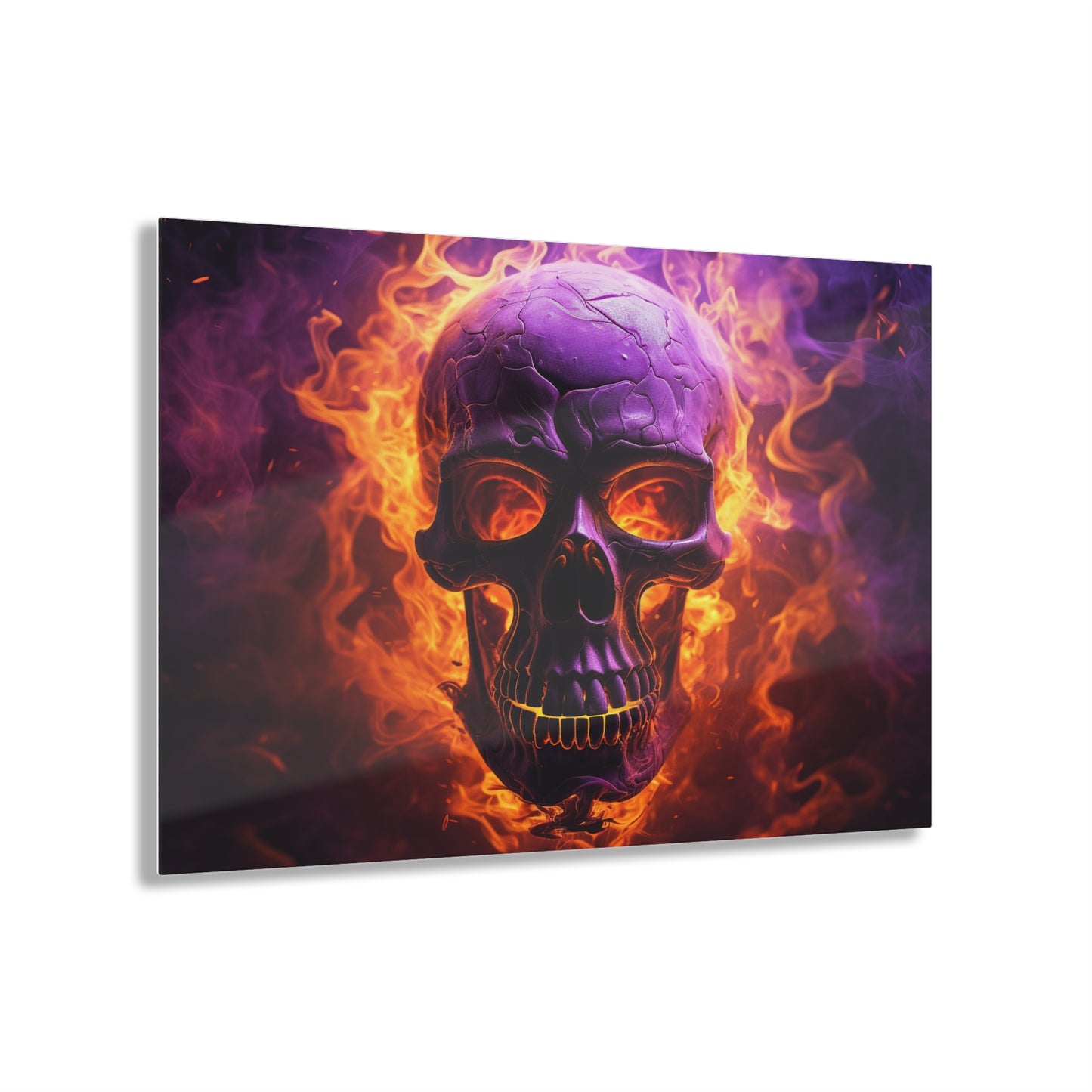 Acrylic Prints Skull Flames 3