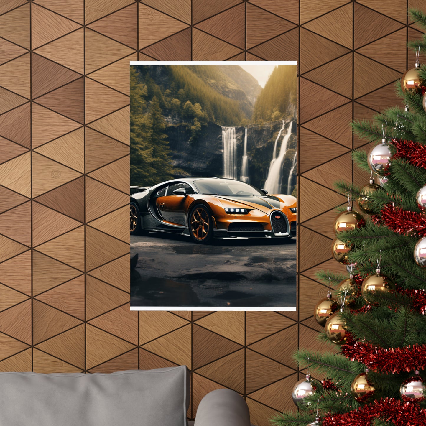 Premium Matte Vertical Posters Bugatti Waterfall 3