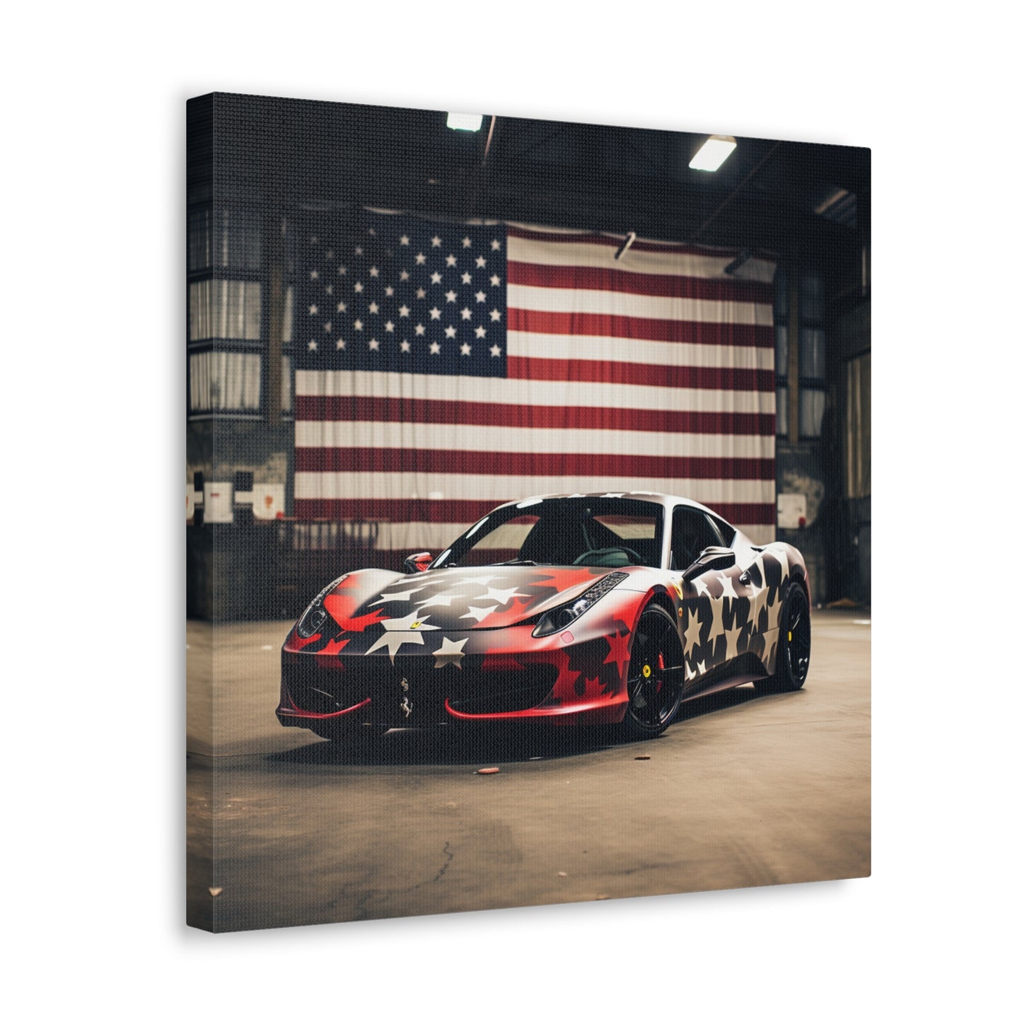 Canvas Gallery Wraps American Flag Farrari 1