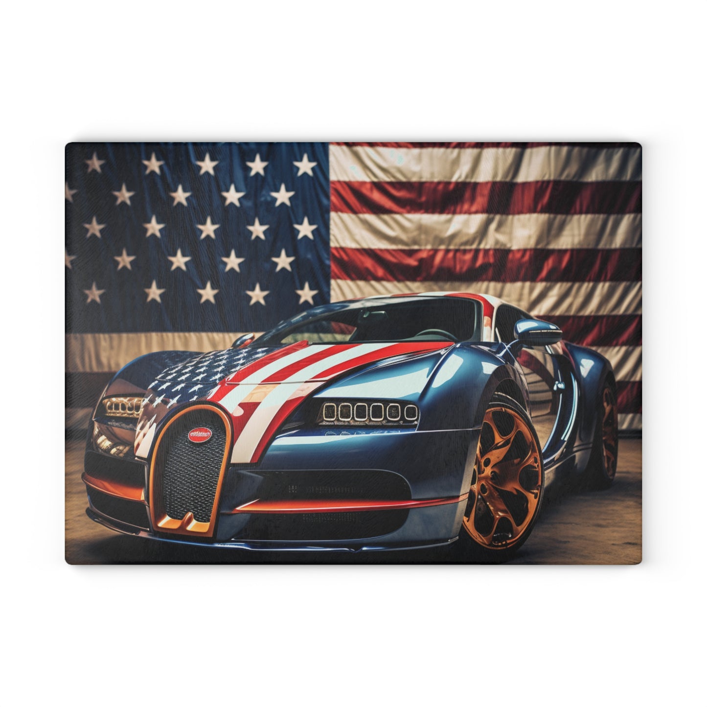 Glass Cutting Board Bugatti Flag American 4