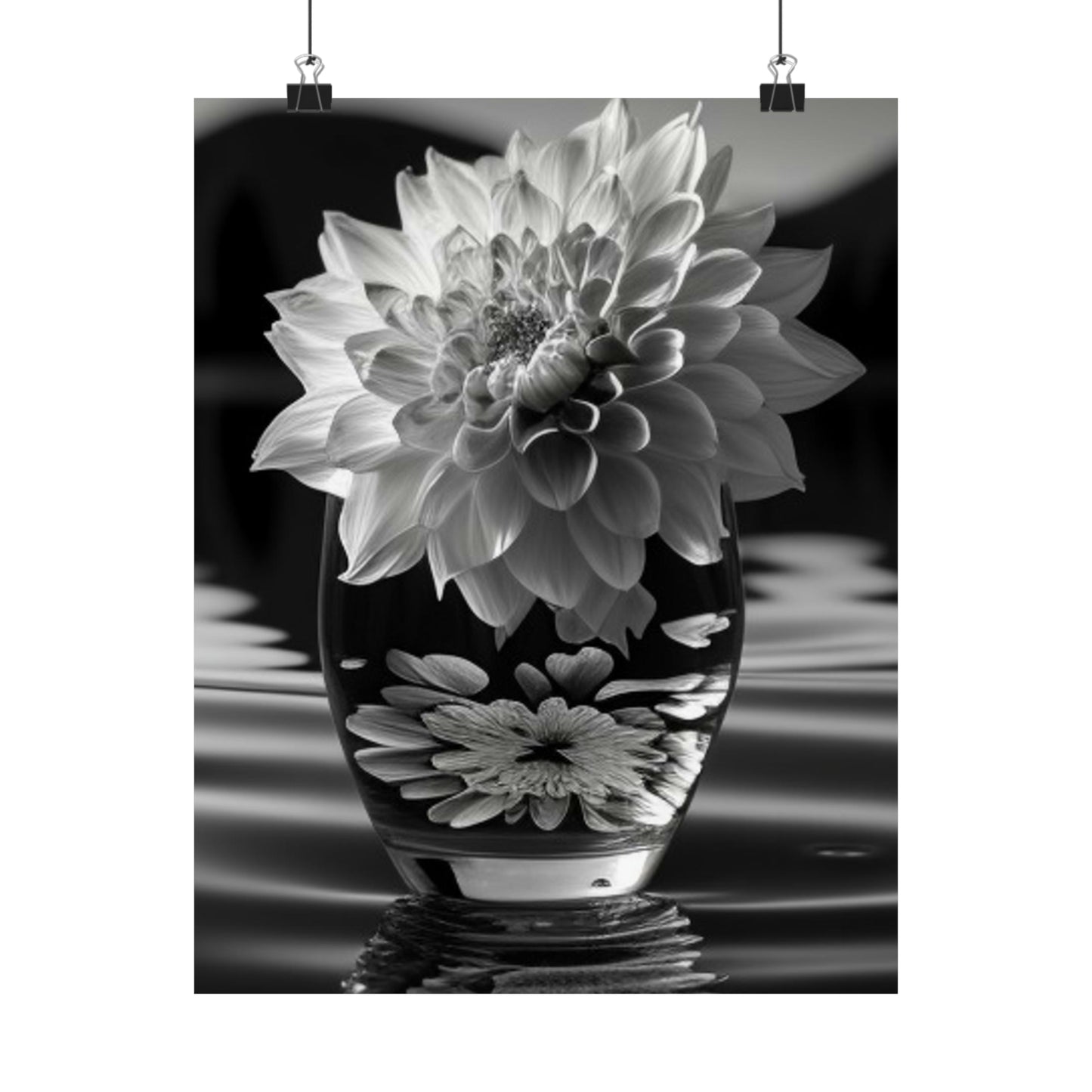 Premium Matte Vertical Posters White Dahlia 4