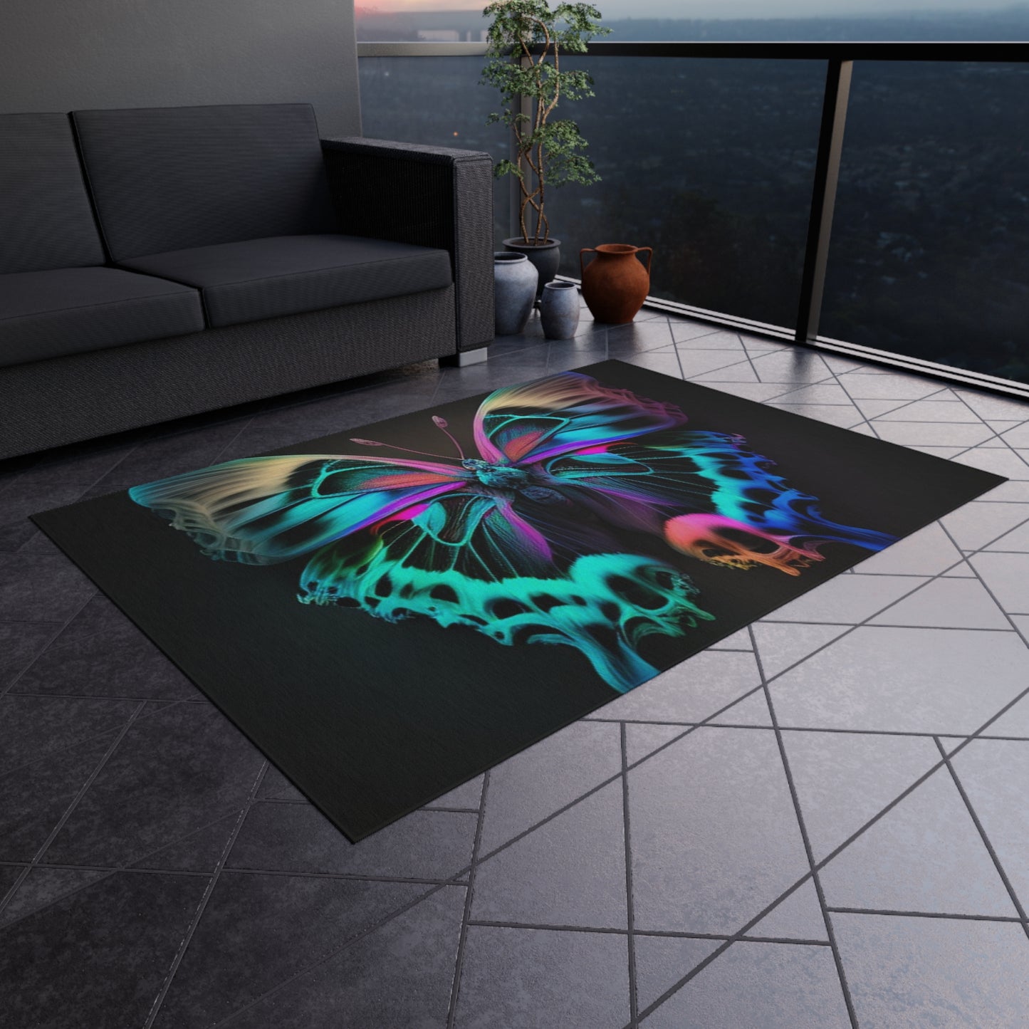 Outdoor Rug  Neon Butterfly Fusion 2