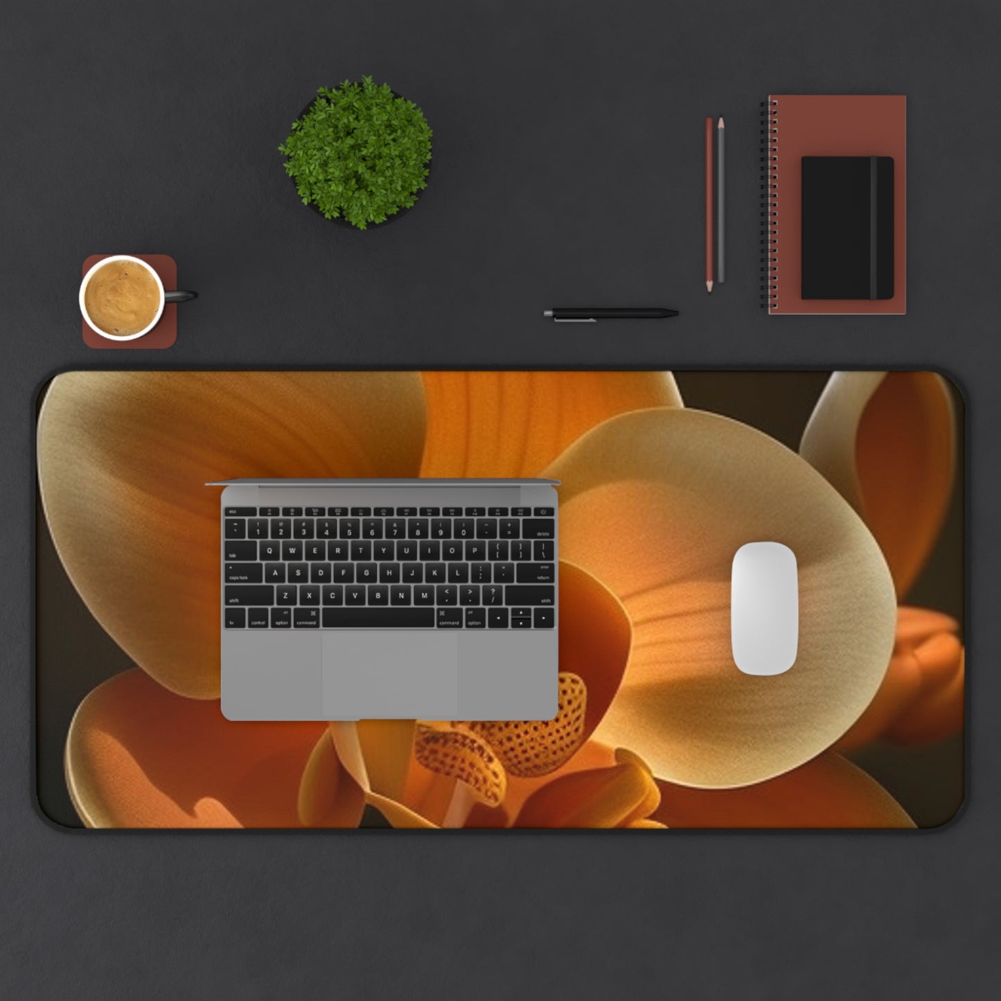 Desk Mat Orange Orchid 4