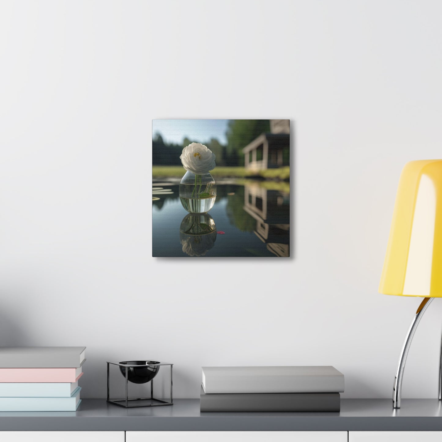 Canvas Gallery Wraps White Peony glass vase 1