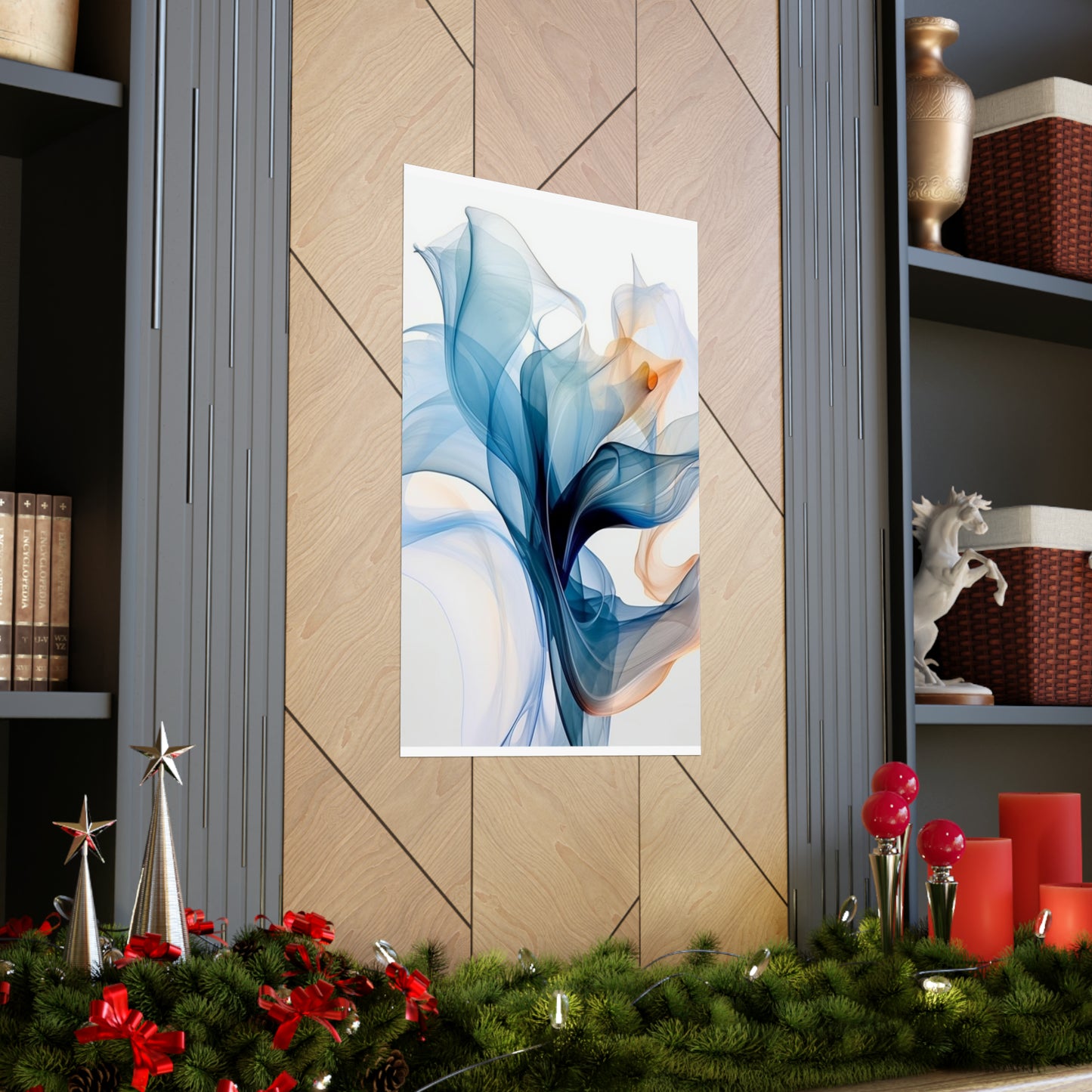 Premium Matte Vertical Posters Blue Tluip Abstract 3