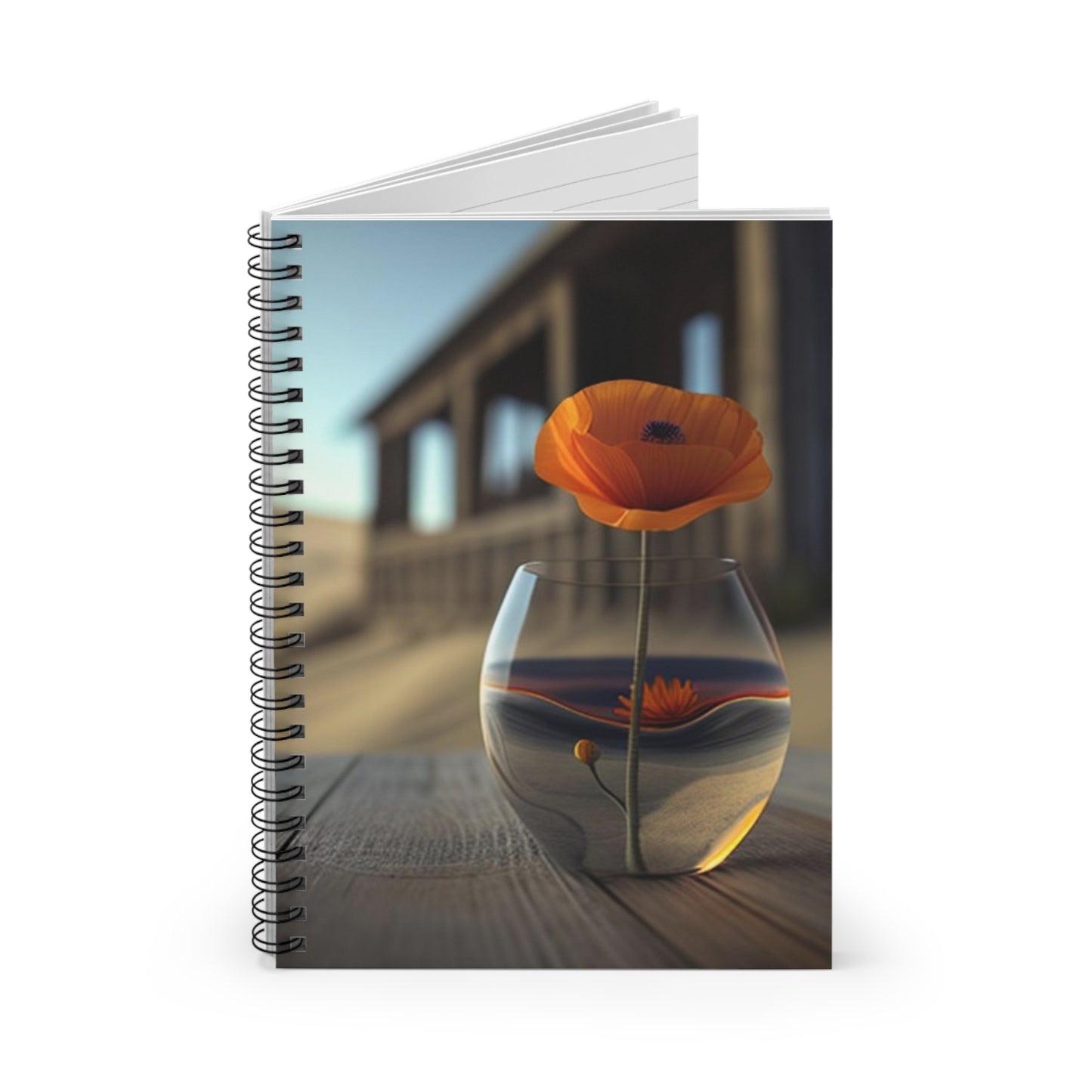 Spiral Notebook - Ruled Line Poppy in a Glass Vase 4