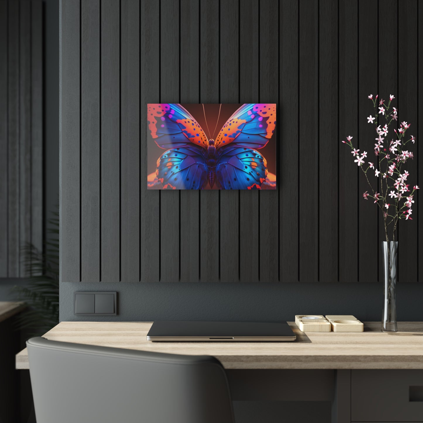 Acrylic Prints Neon Butterfly Macro 3