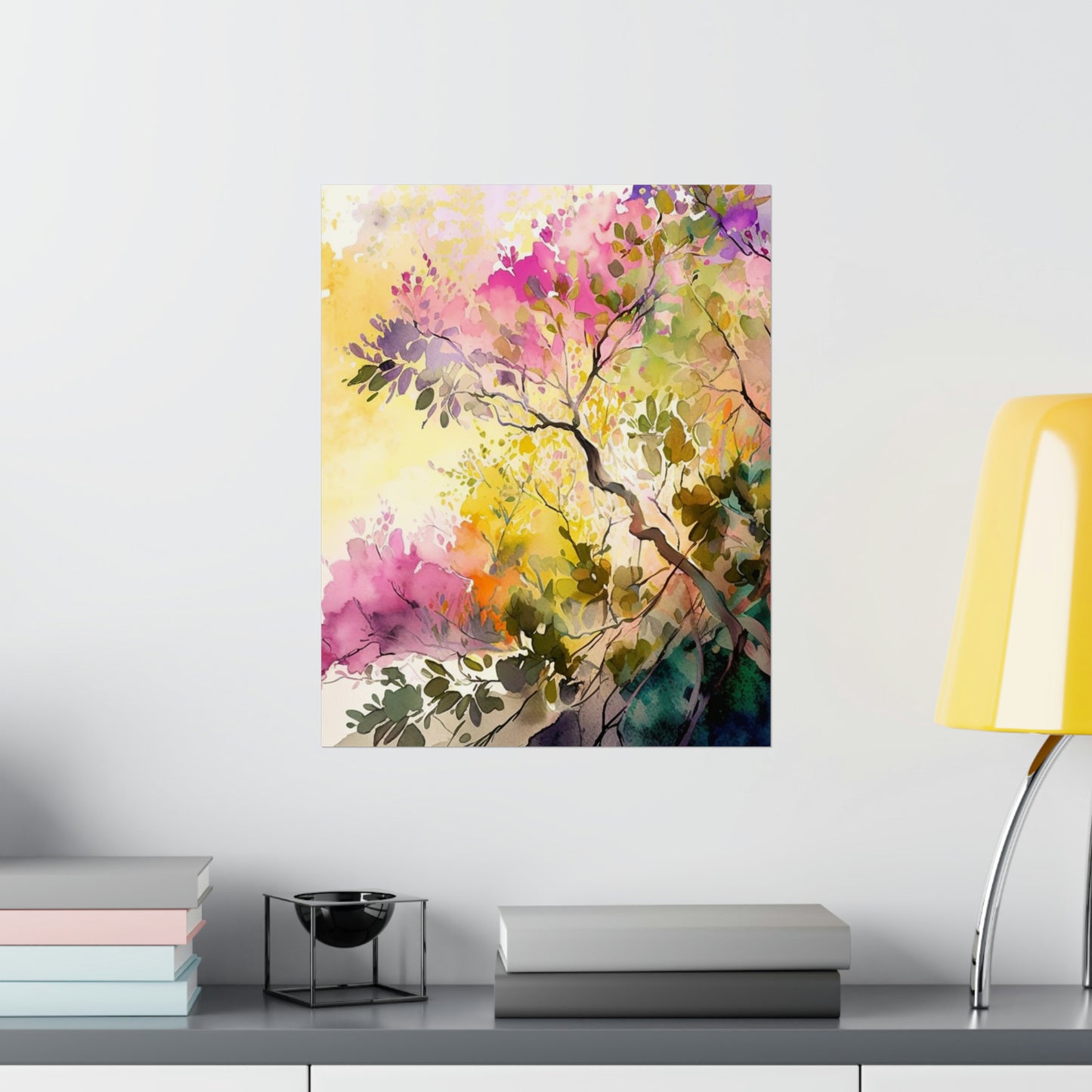 Premium Matte Vertical Posters Mother Nature Bright Spring Colors Realistic Watercolor 2