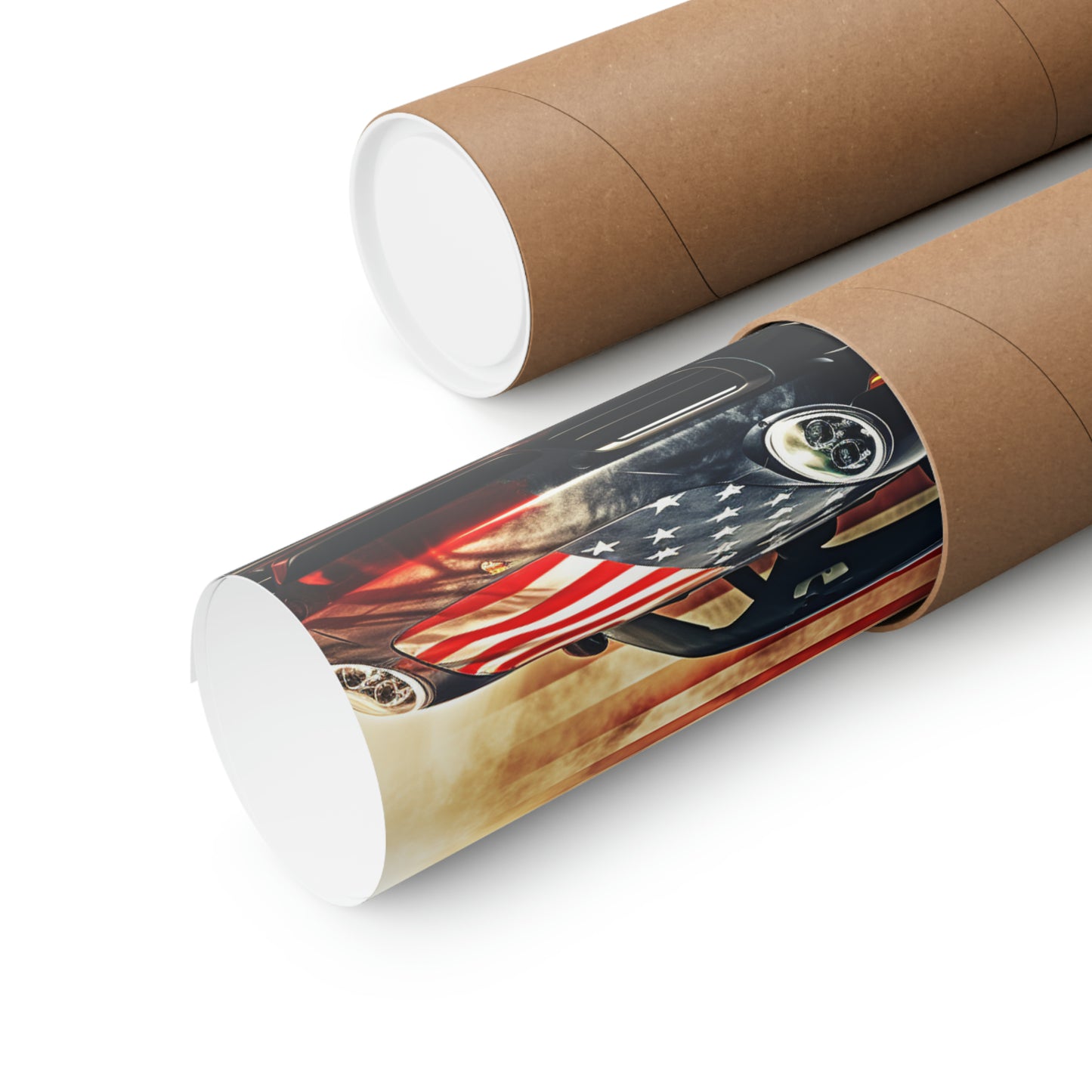 Premium Matte Vertical Posters Abstract American Flag Background Porsche 1