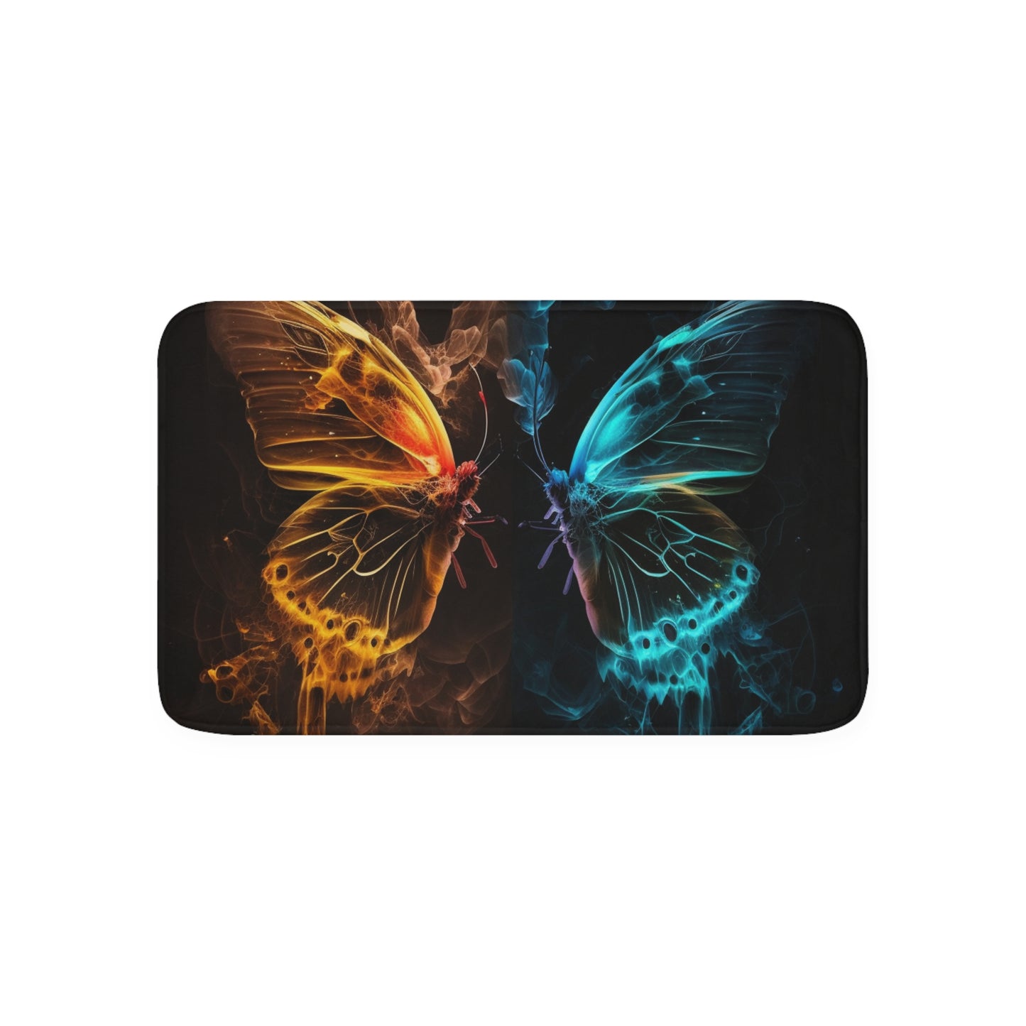 Memory Foam Bath Mat Kiss Neon Butterfly 8