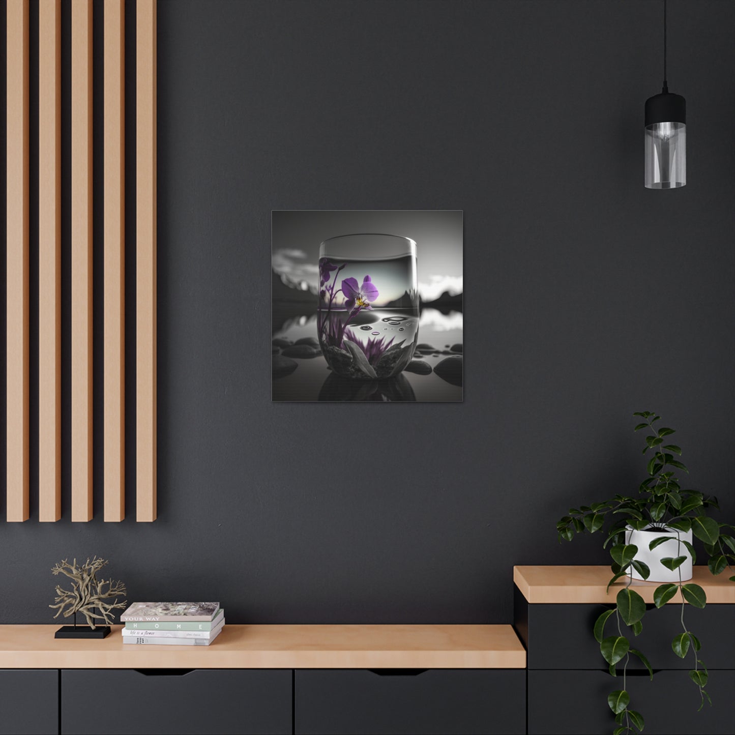 Canvas Gallery Wraps Purple Orchid Glass vase 2