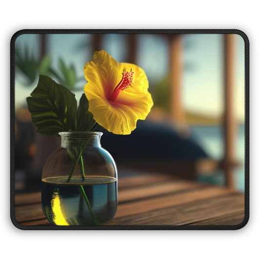 Gaming Mouse Pad  Yellow Hibiscus Wood 2