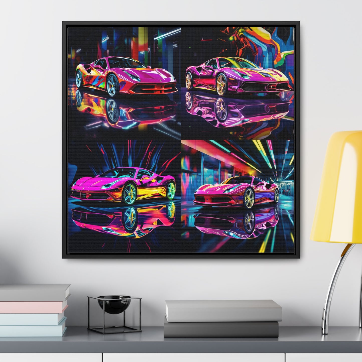 Gallery Canvas Wraps, Square Frame Pink Macro Ferrari 5