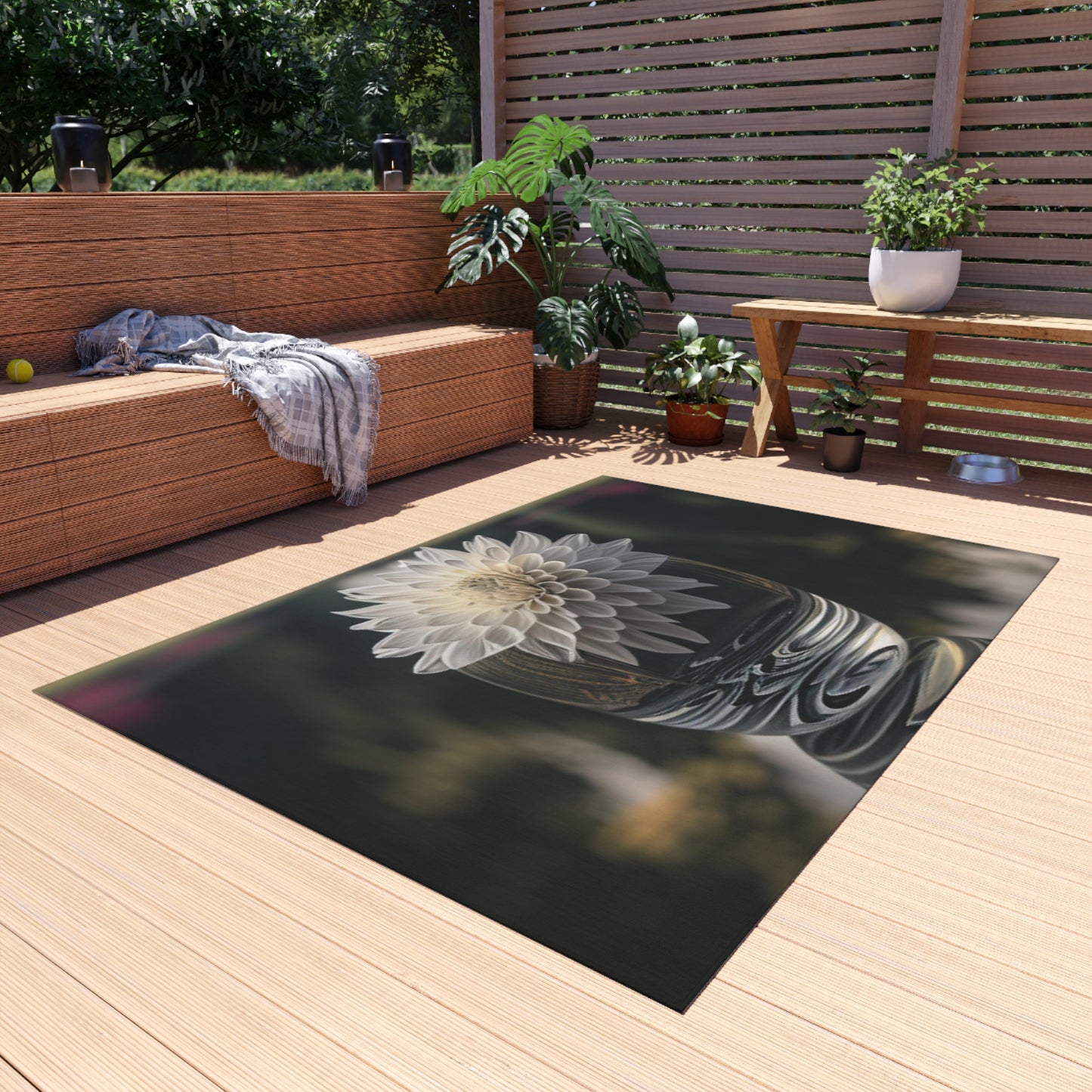 Outdoor Rug  White Dahlia 2