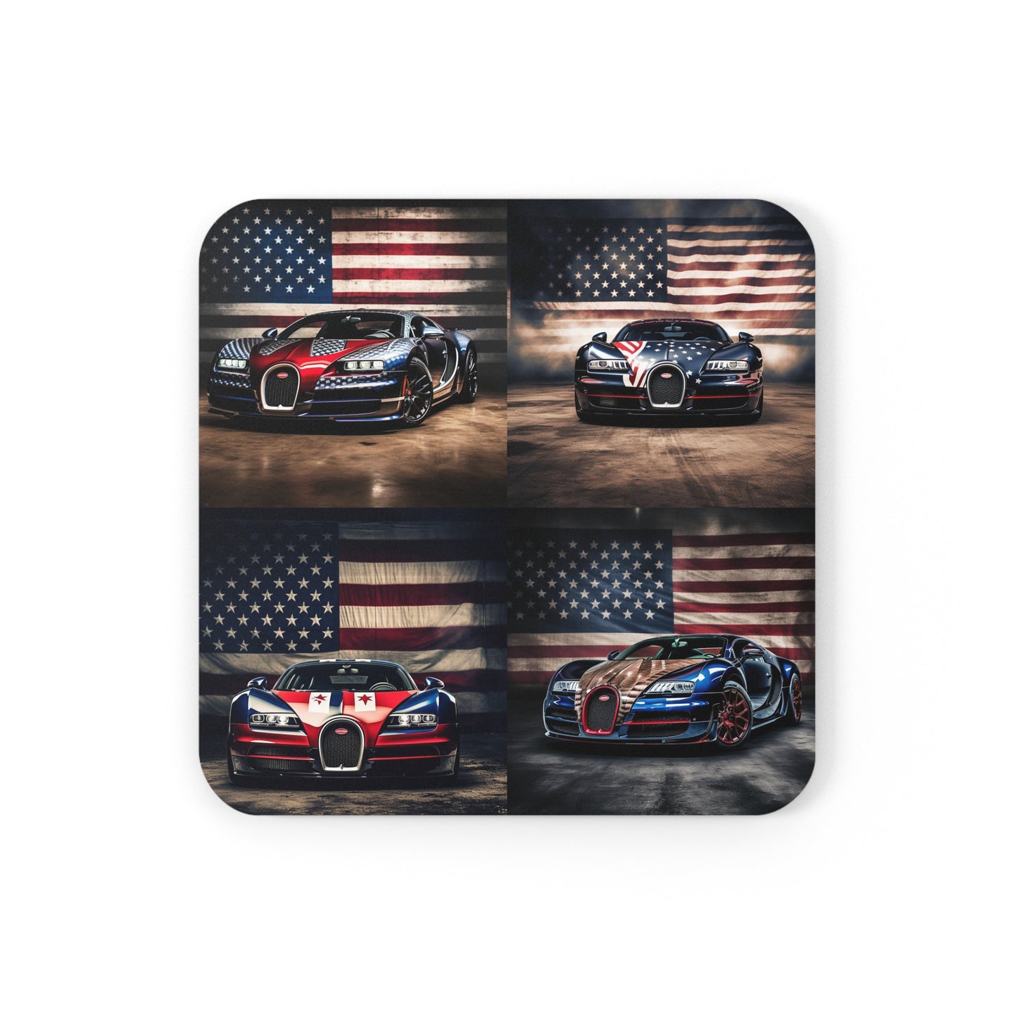 Cork Back Coaster Bugatti American Flag 5