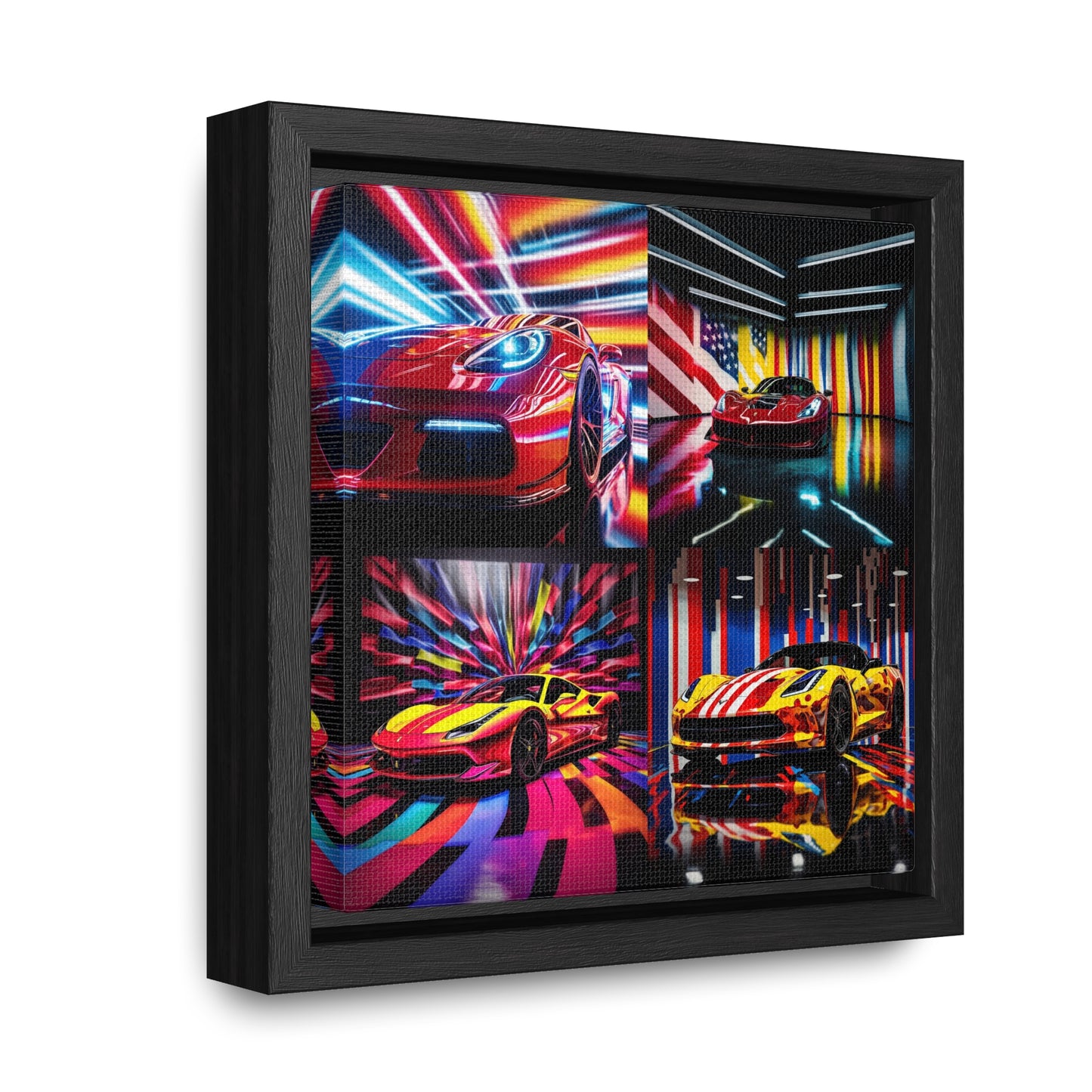 Gallery Canvas Wraps, Square Frame Macro Flag Ferrari 5