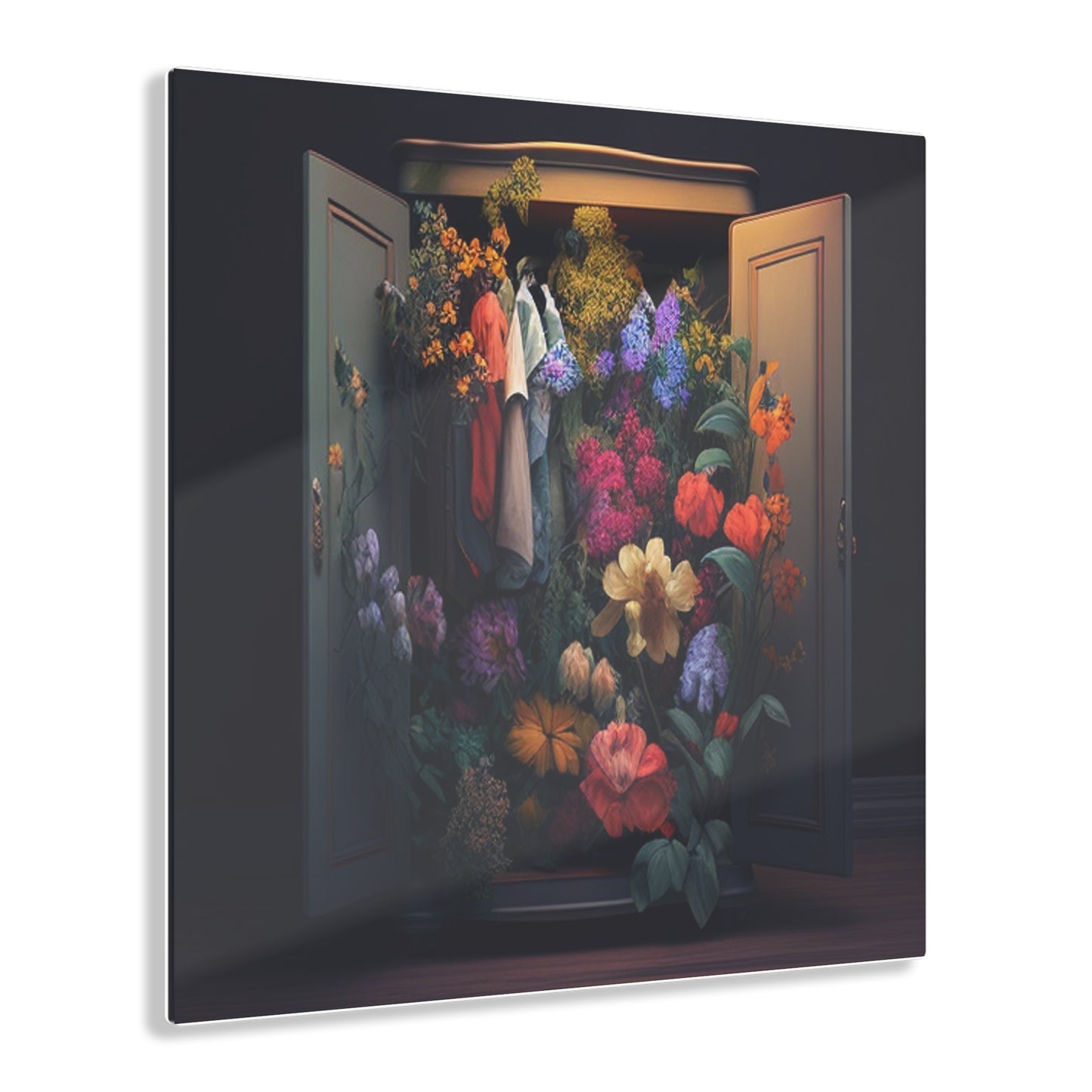 Acrylic Prints A Wardrobe Surrounded by Flowers 4