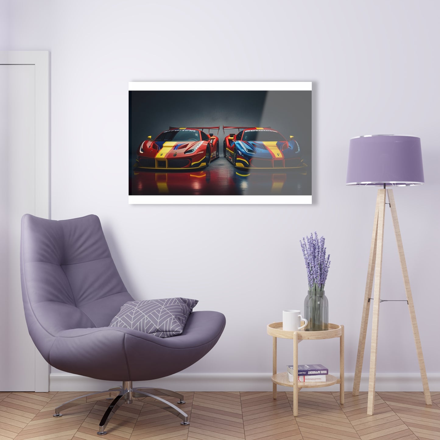 Acrylic Prints Ferrari Red Blue 4