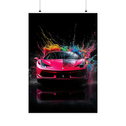 Premium Matte Vertical Posters Ferrari Water Splash 2