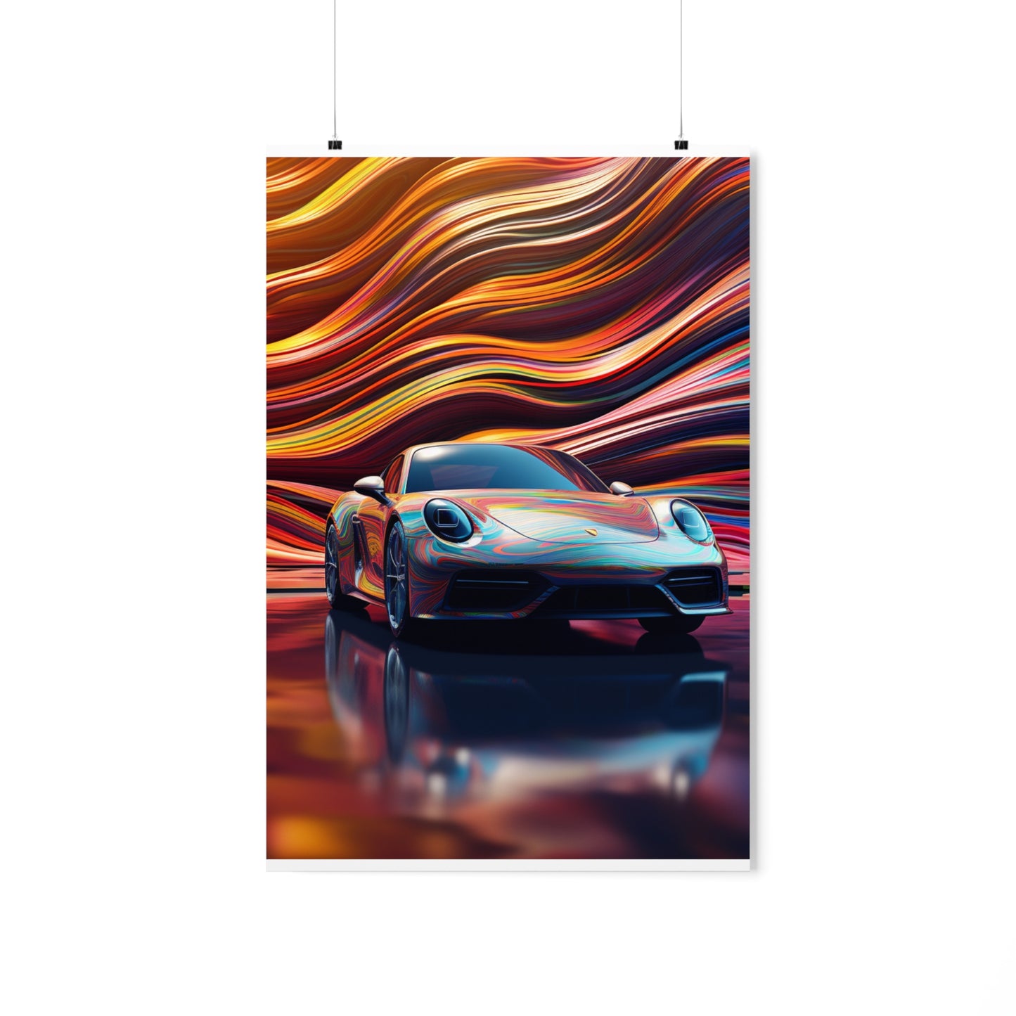 Premium Matte Vertical Posters Porsche Water Fusion 1